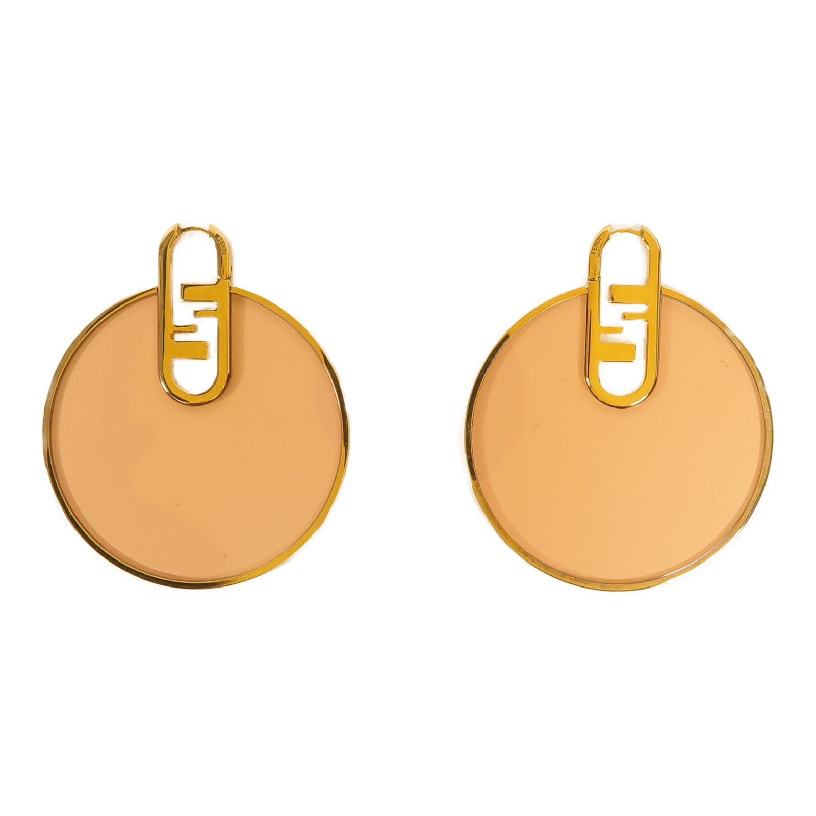FENDI 金屬/Plexiglass FF Logo Earrings耳環