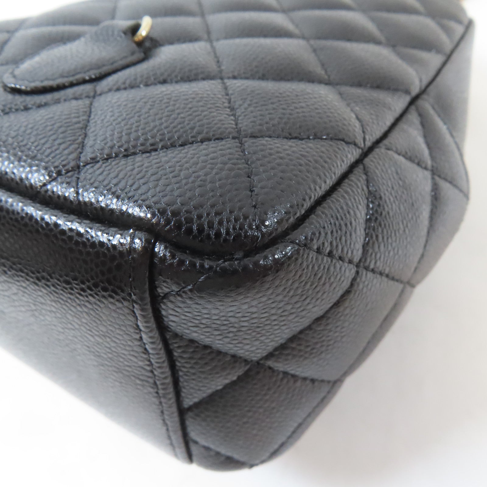 CHANEL 菱格Caviar皮革24C Backpack金扣背包肩背袋兩用黑色