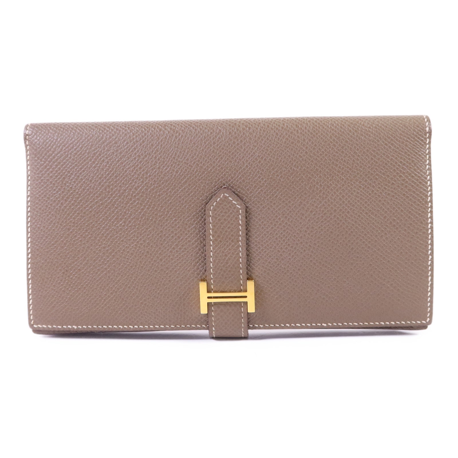 HERMES Epsom皮革Bearn Long Wallet金扣長錢包