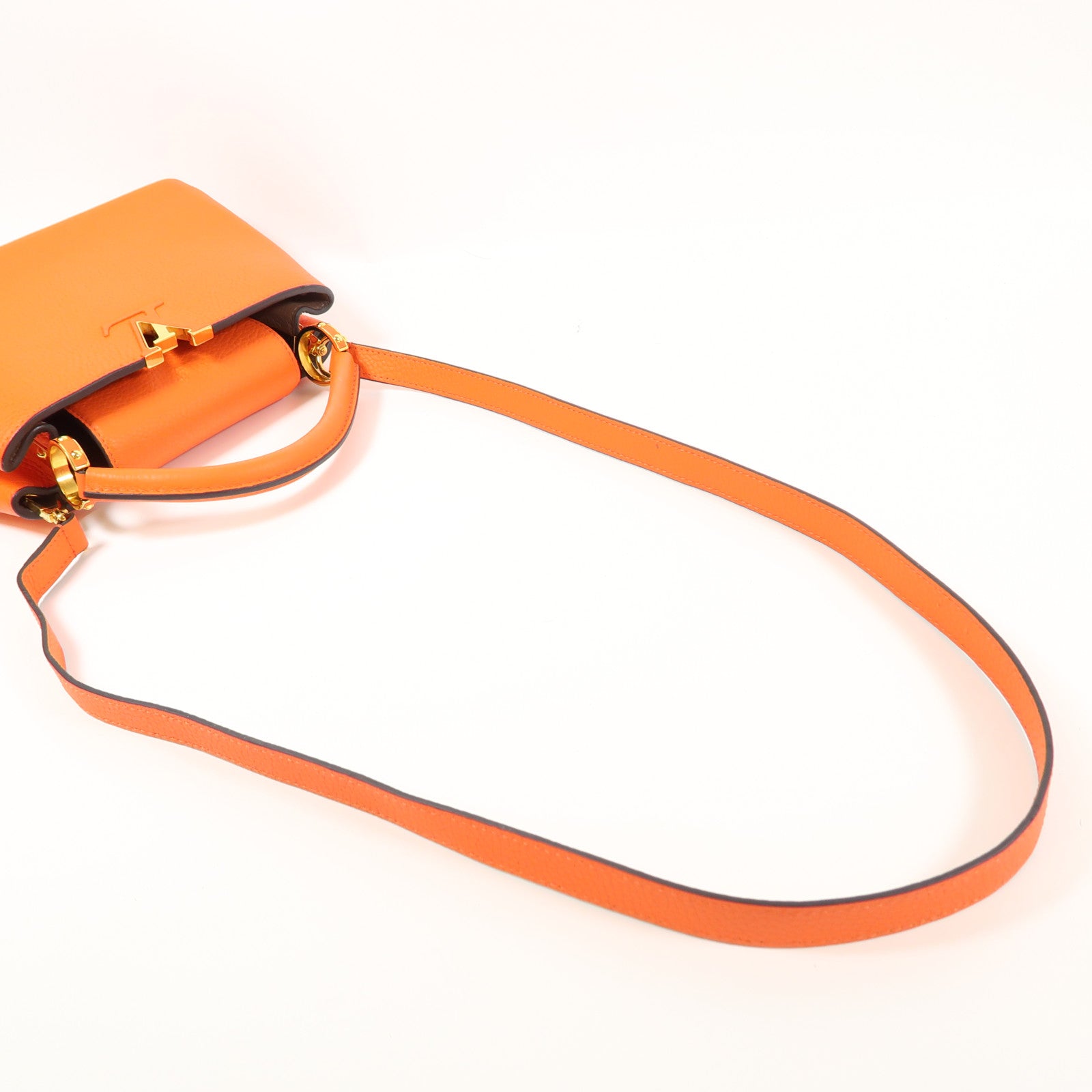 LOUIS VUITTON LV GHW Capucines BB 2 Way Shoulder Bag M51778 Calfskin Orange