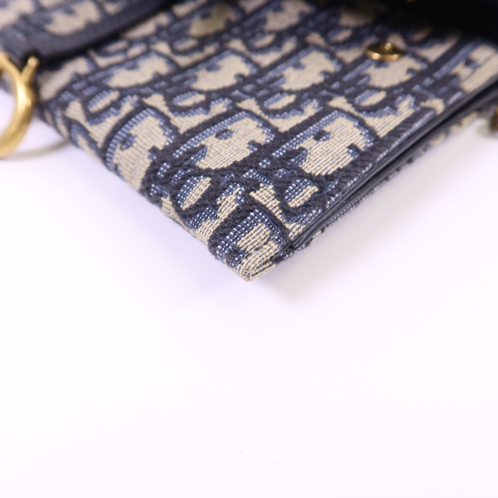 Dior 帆布Small Saddle Pouch金扣鏈帶肩背袋