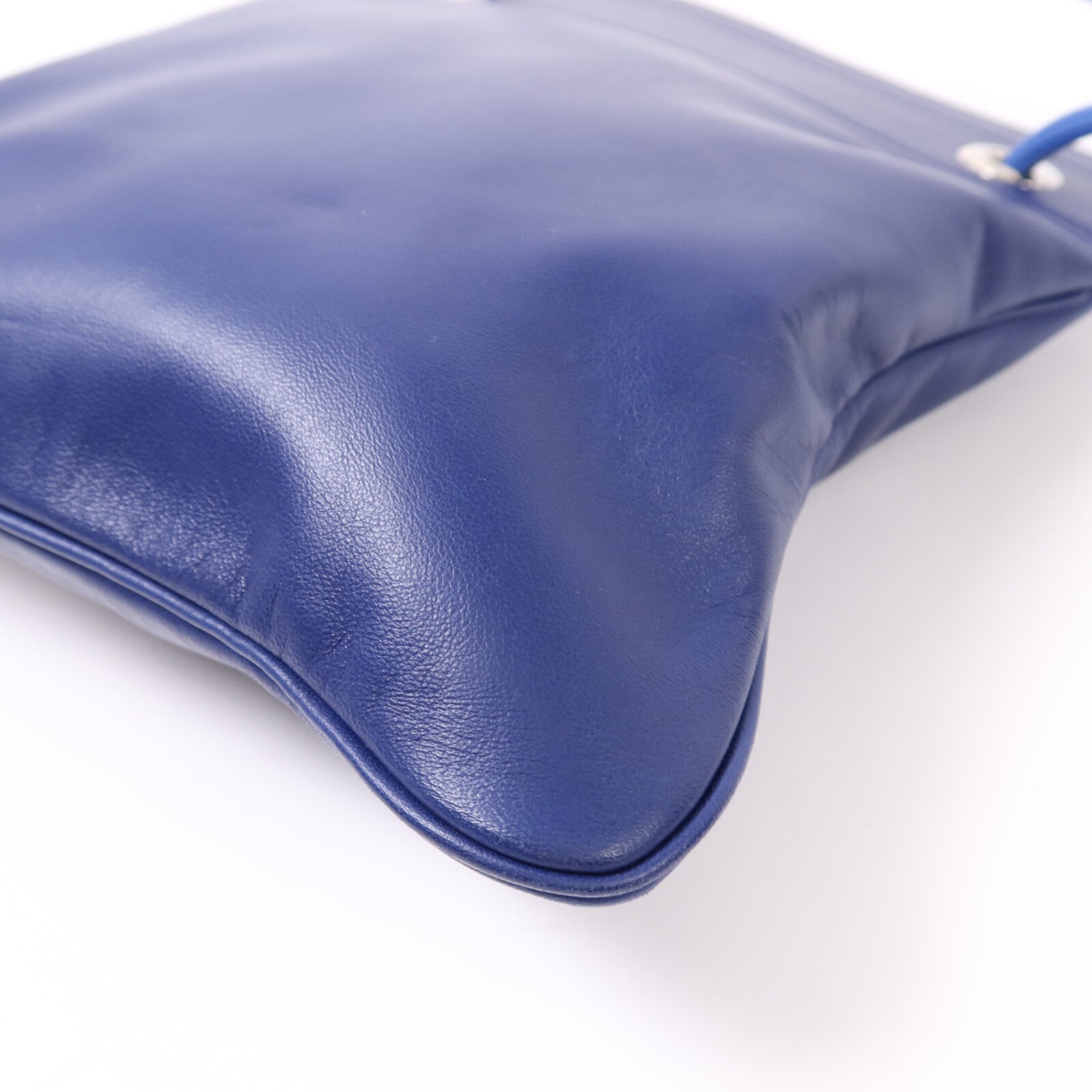 HERMES Swift皮革Aline銀扣肩背Bleu Electrique