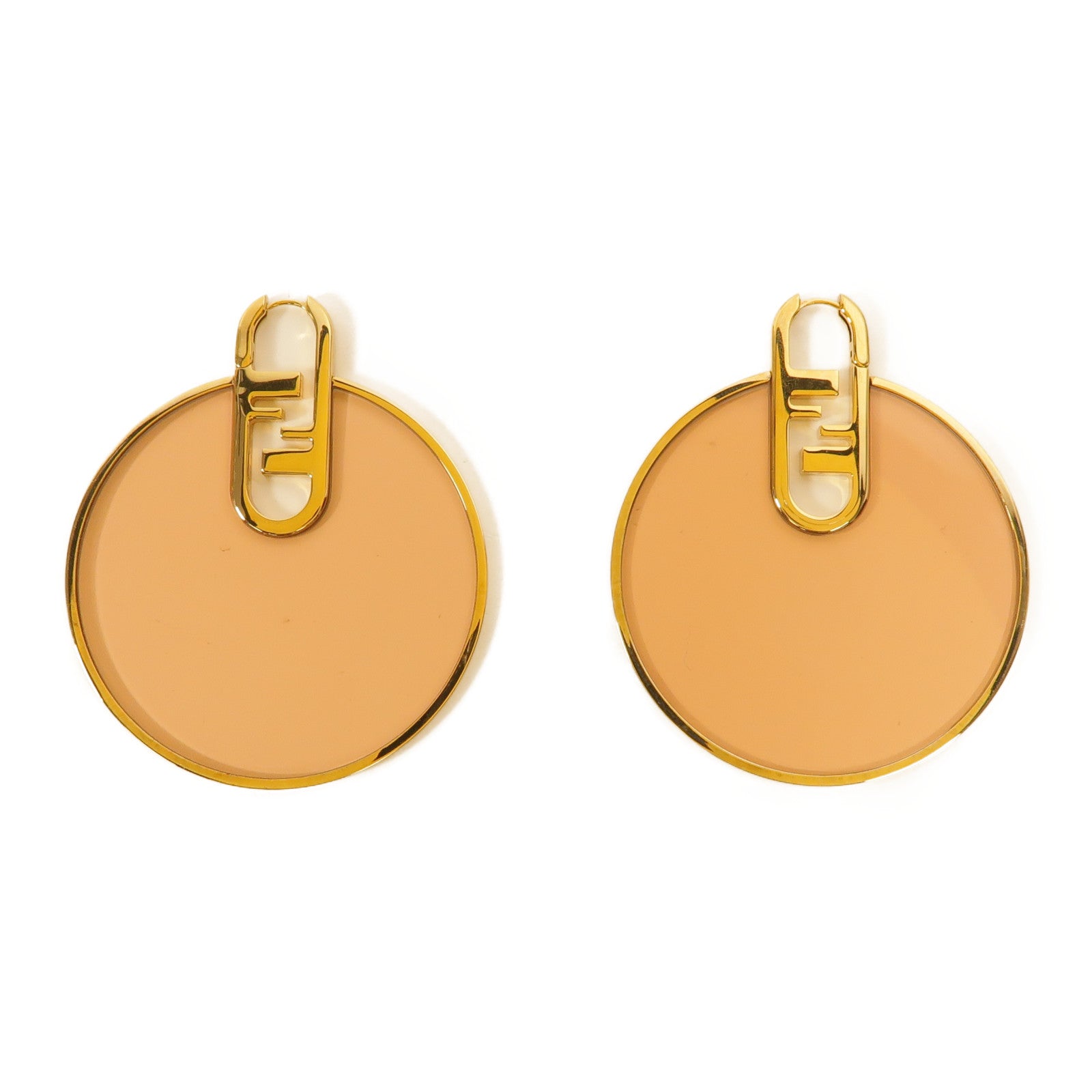 FENDI 金屬/Plexiglass FF Logo Earrings耳環