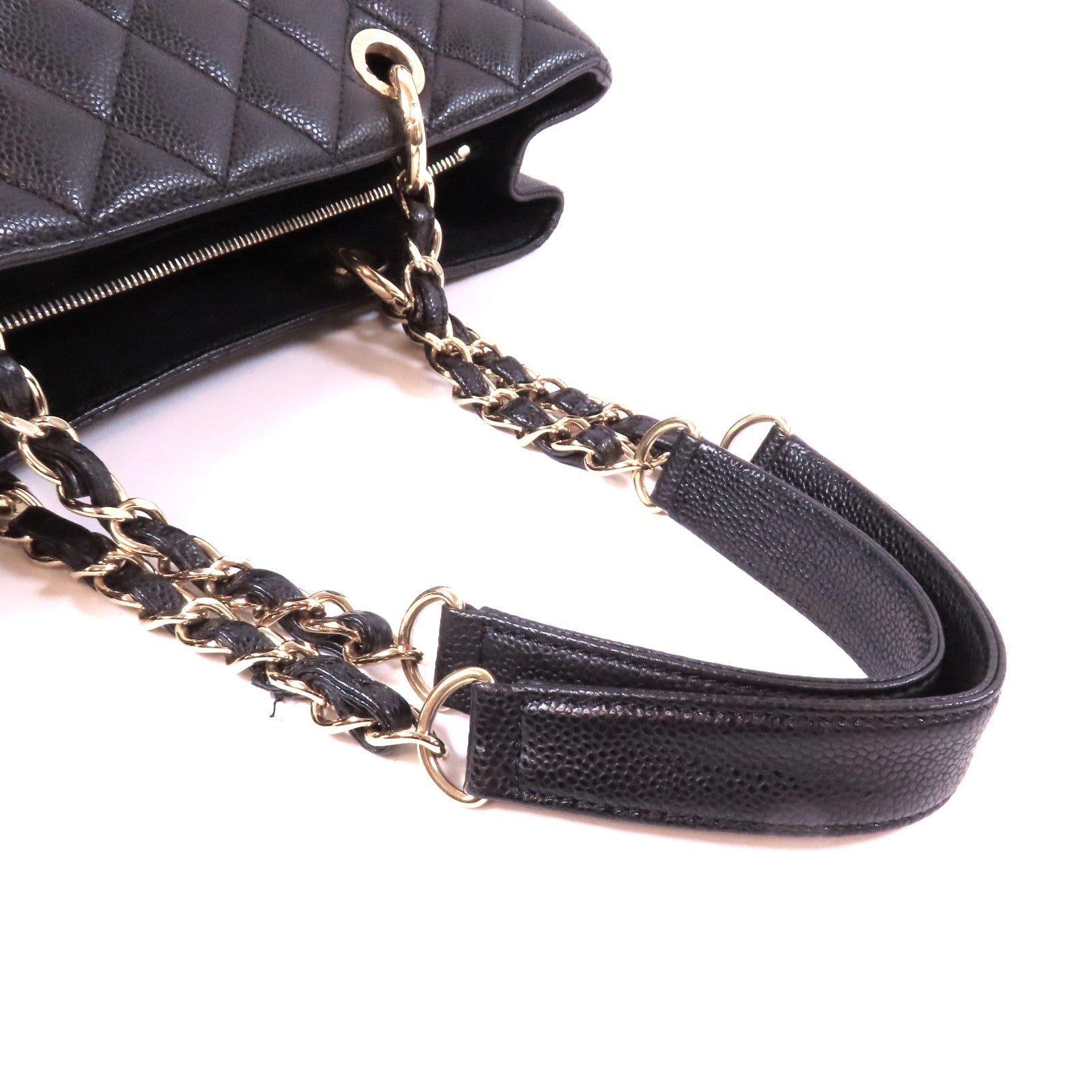 CHANEL 菱格牛皮皮革GST Grand Shopping Tote金扣手挽袋黑色