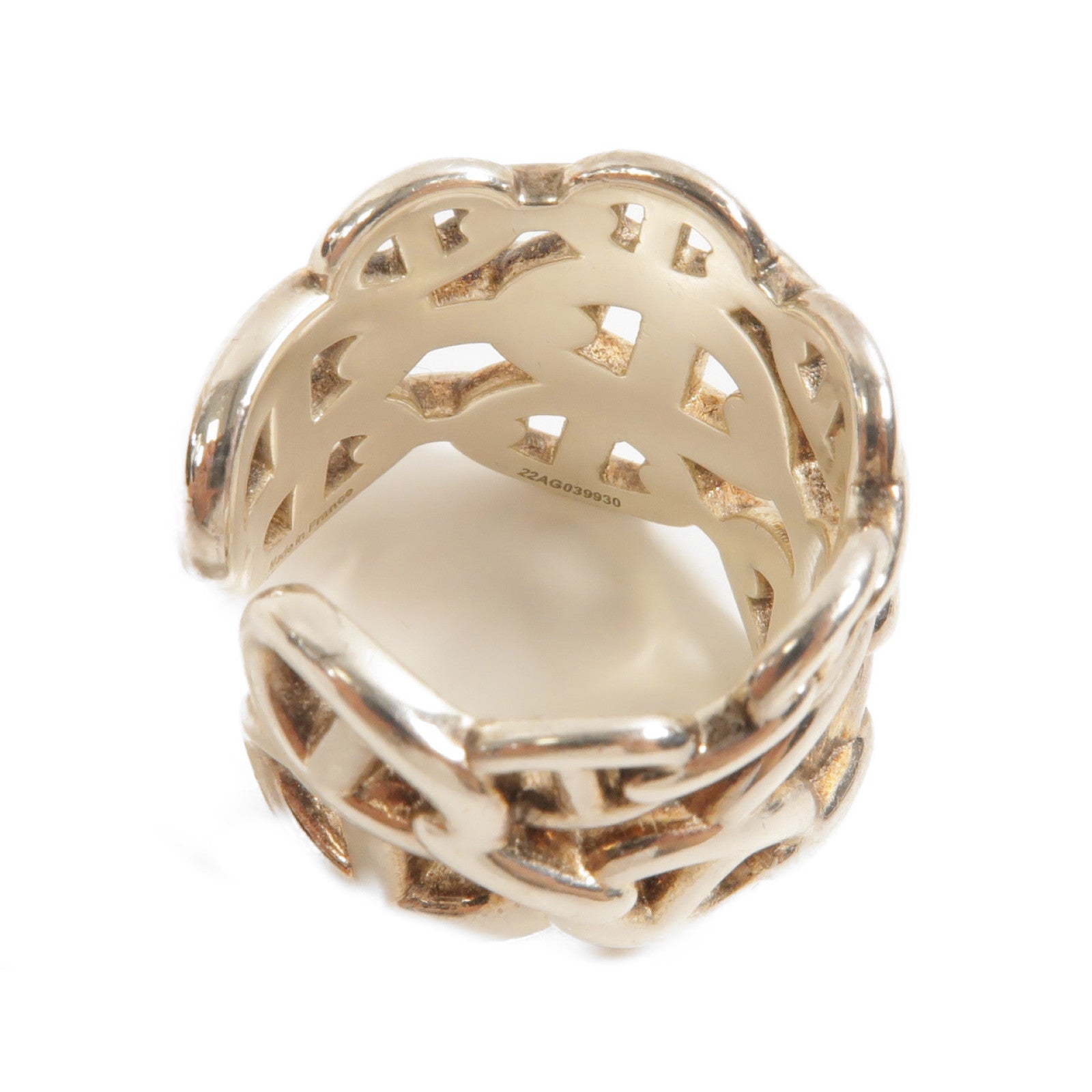 HERMESChain D'ancre Enchainee Ring Silver US#5.75