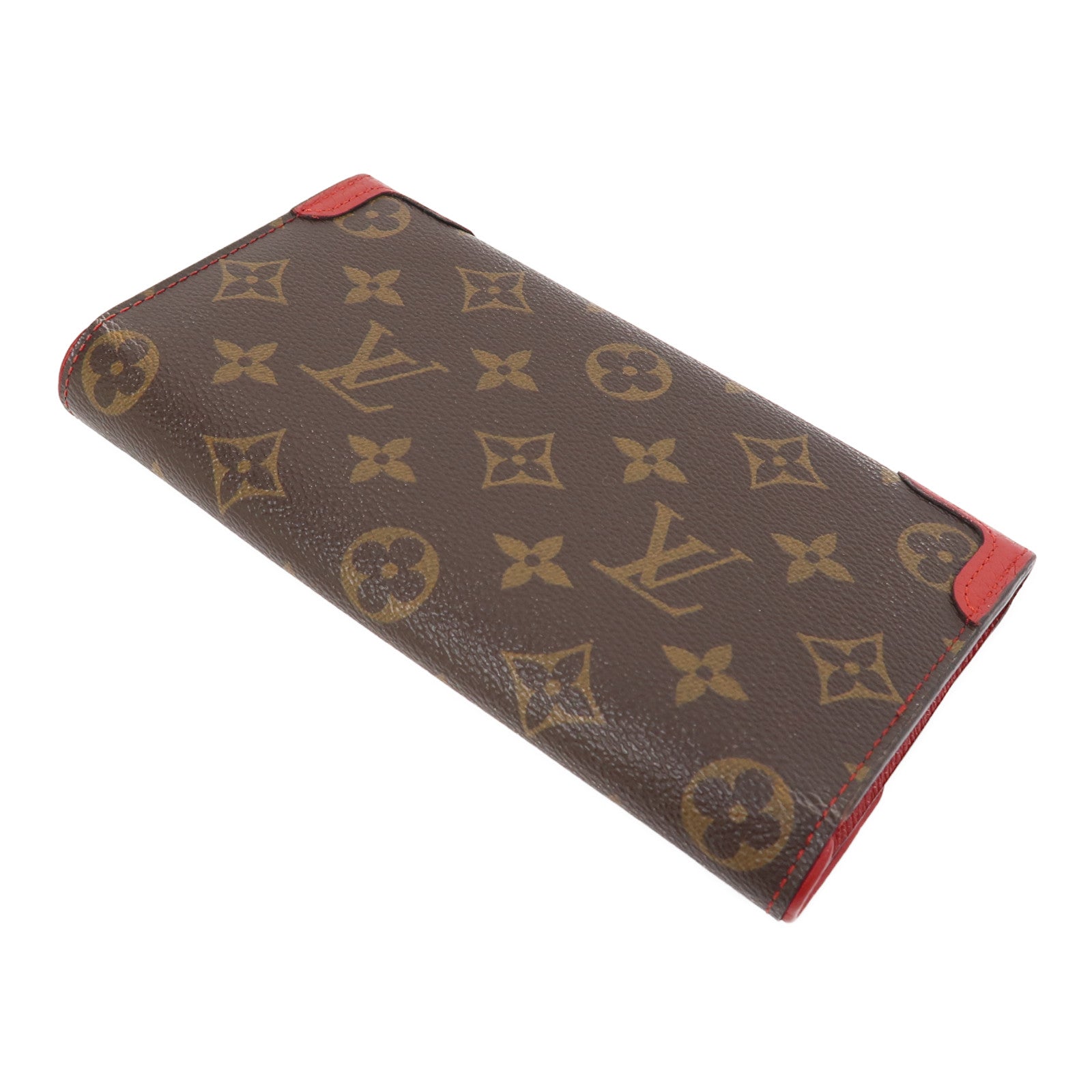 LOUIS VUITTON Monogram Sarah金扣長錢包啡色