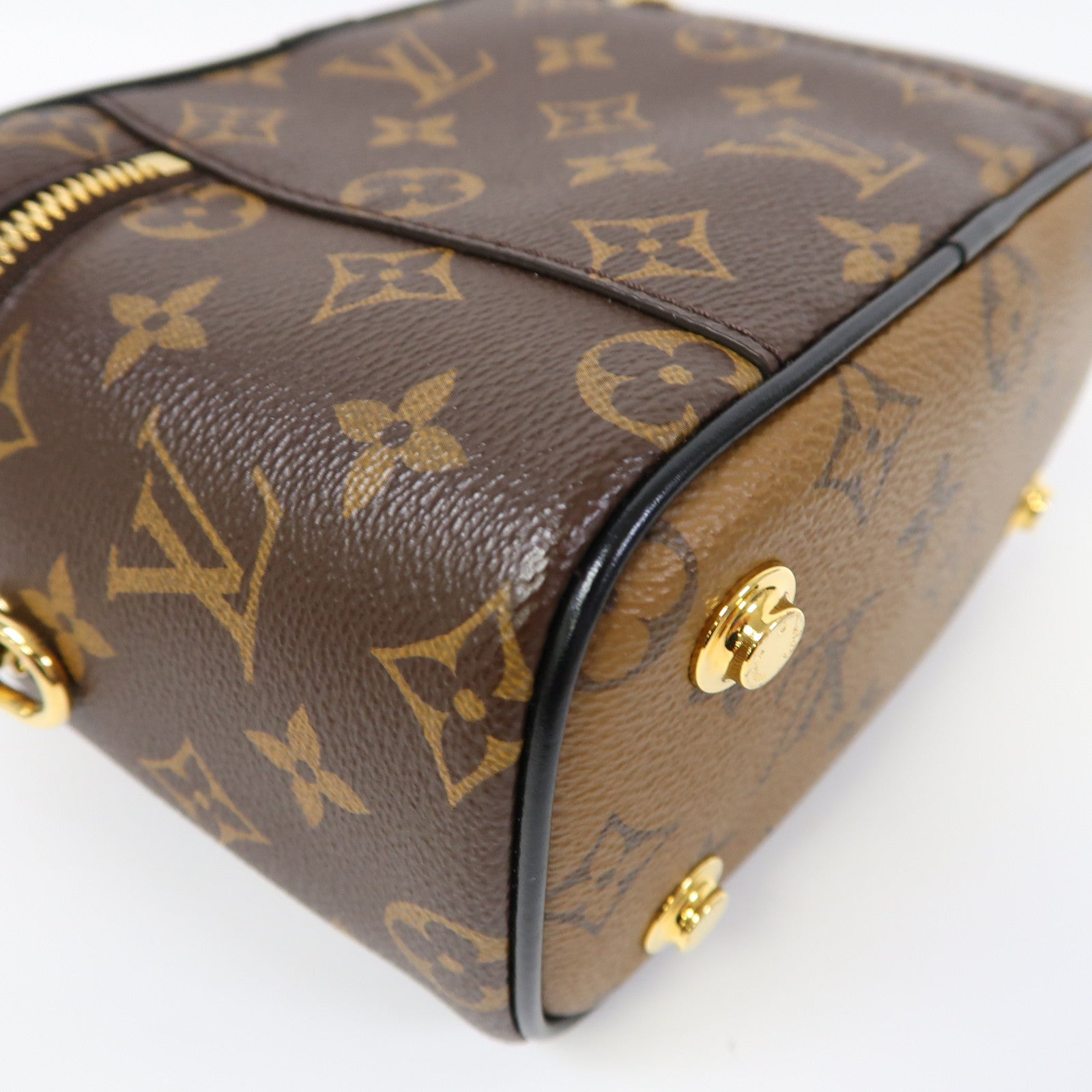 LOUIS VUITTON Monogram Vanity PM金扣手挽肩背兩用袋啡色