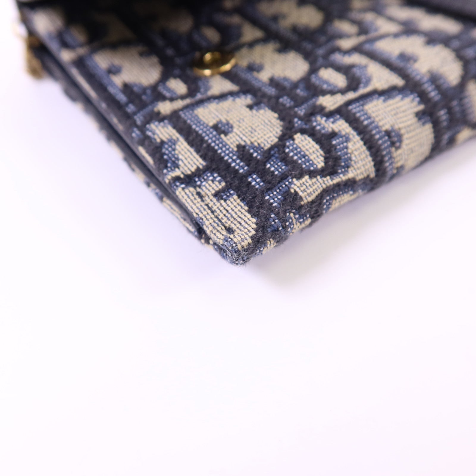 Dior 帆布Small Saddle Pouch金扣鏈帶肩背袋