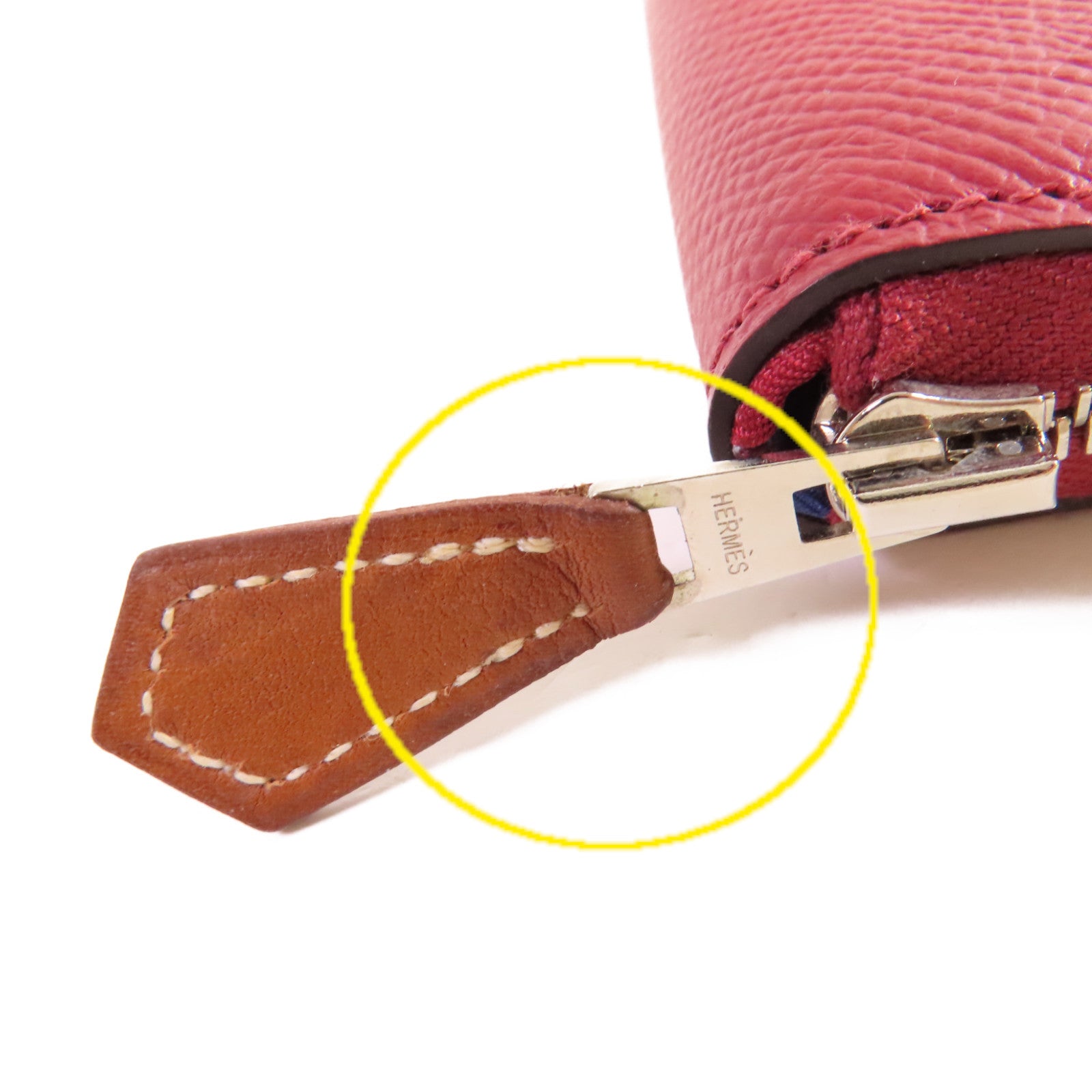 HERMES Epsom皮革Silk'In Compact Wallet銀扣短錢包Rouge Grenat石榴紅色