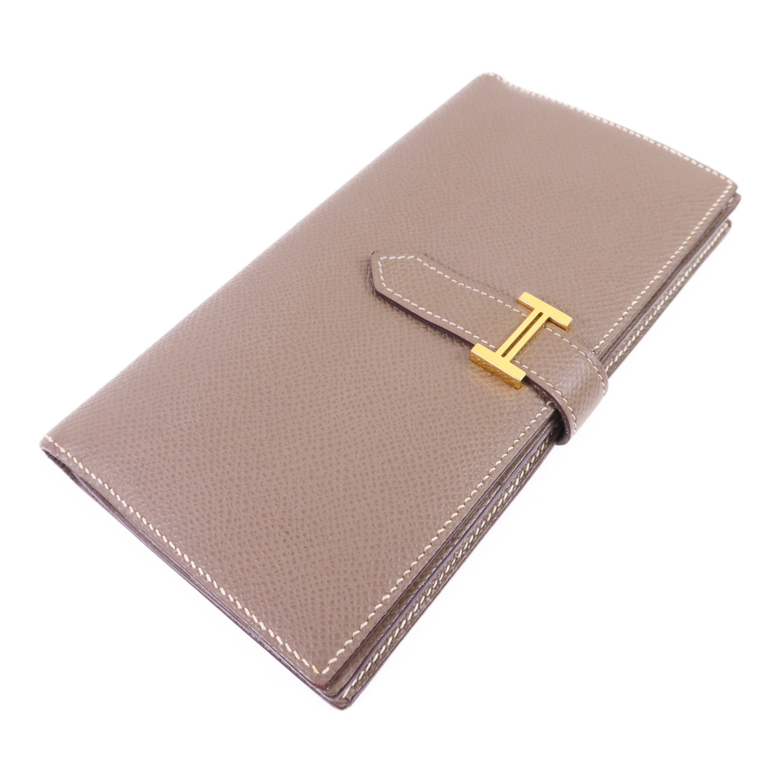 HERMES Epsom皮革Bearn Long Wallet金扣長錢包