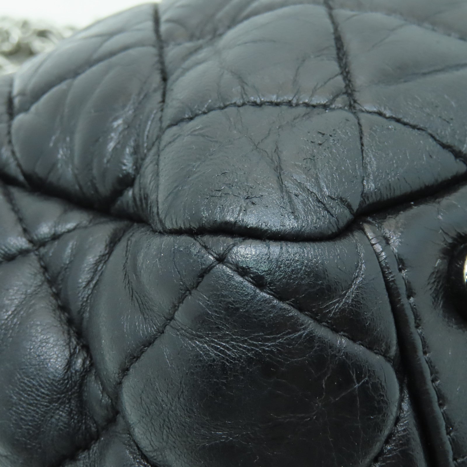 CHANEL 【激減優惠】菱格羊皮皮革Chain Shoulder Bag銀扣鏈帶肩背袋黒色