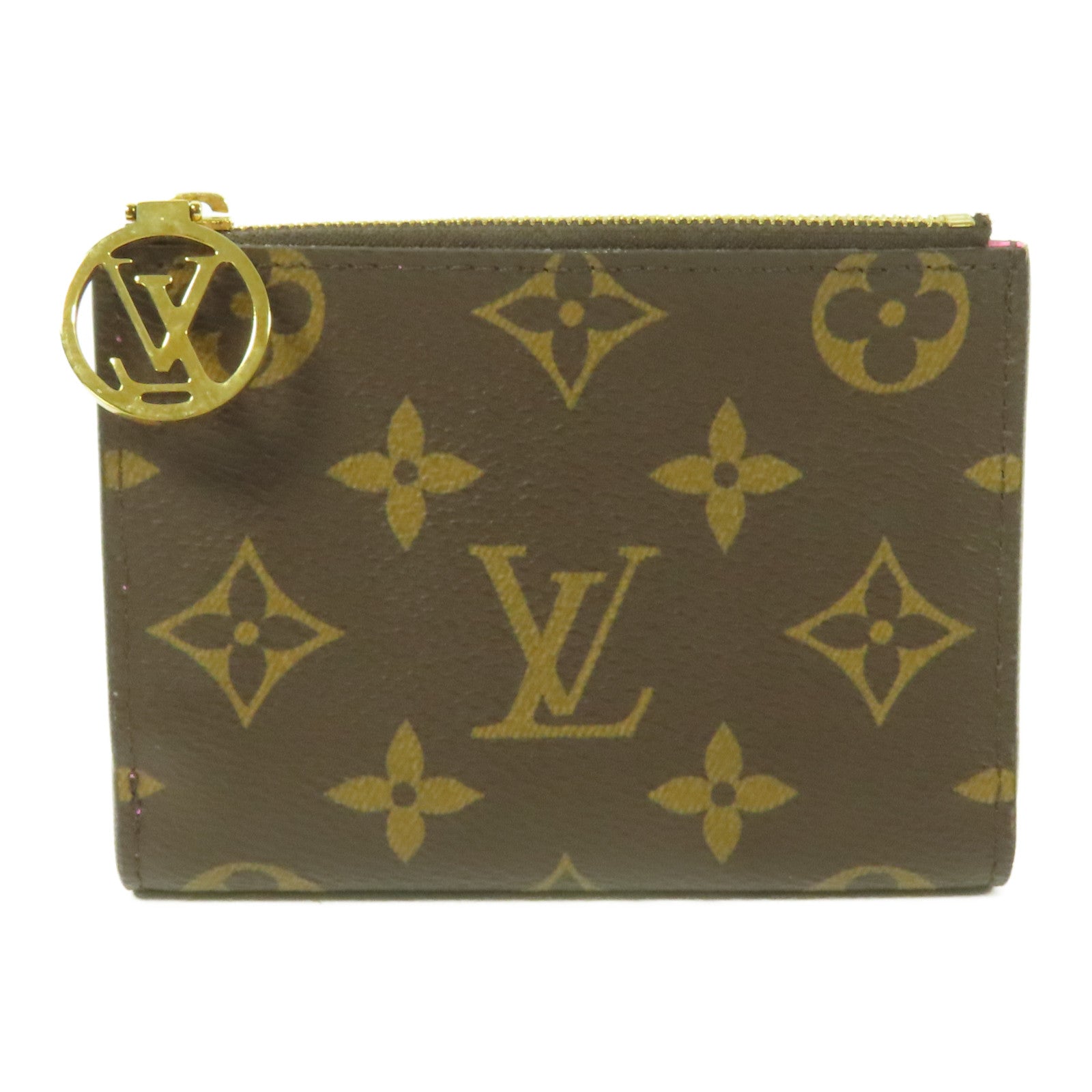 LOUIS VUITTON Monogram Lisa Wallet金扣錢包棕色/粉紅色