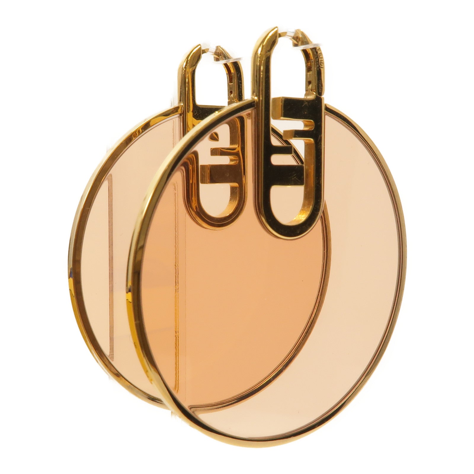 FENDI 金屬/Plexiglass FF Logo Earrings耳環