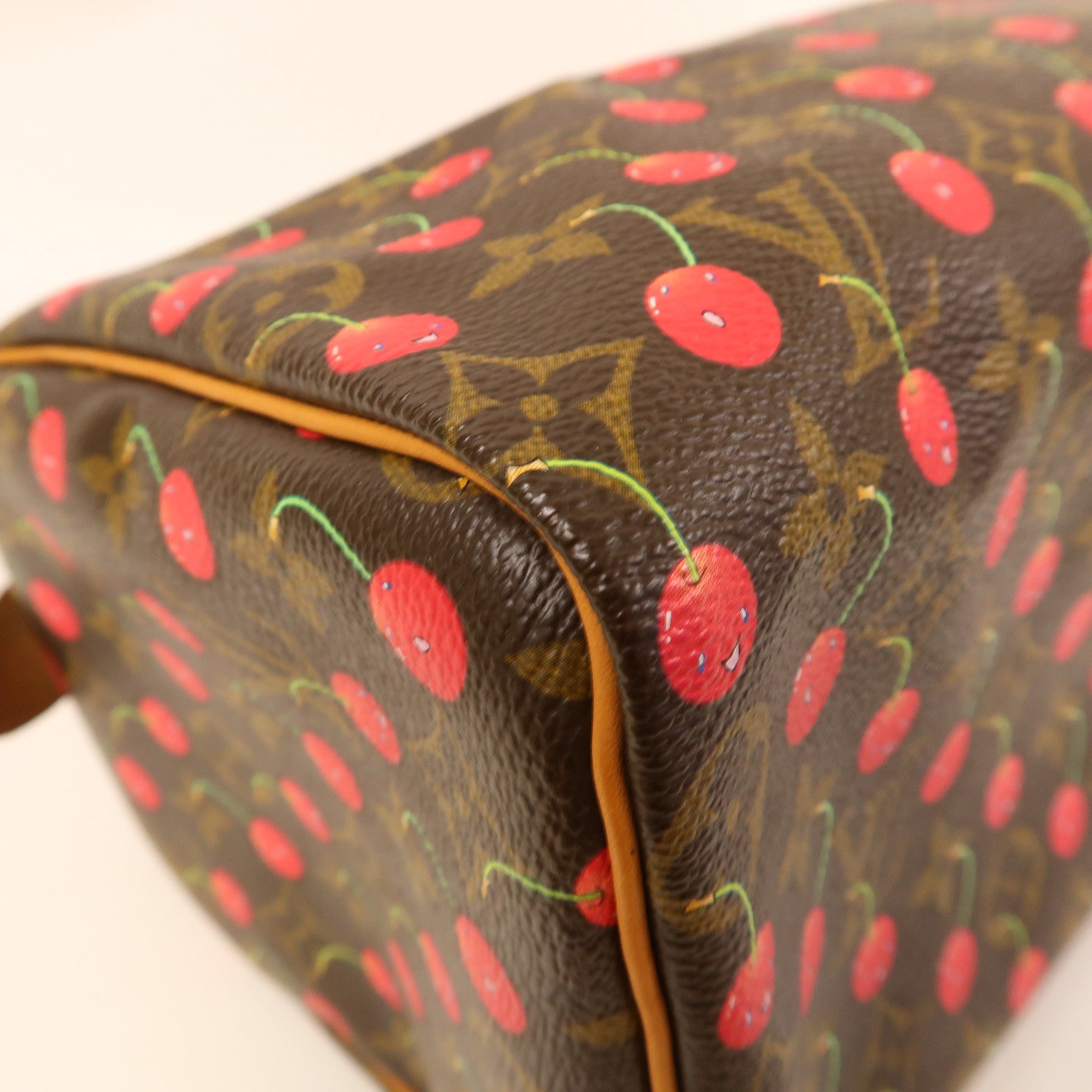 LOUIS VUITTON Monogram Takashi Murakami Speedy 25金扣手挽袋啡色
