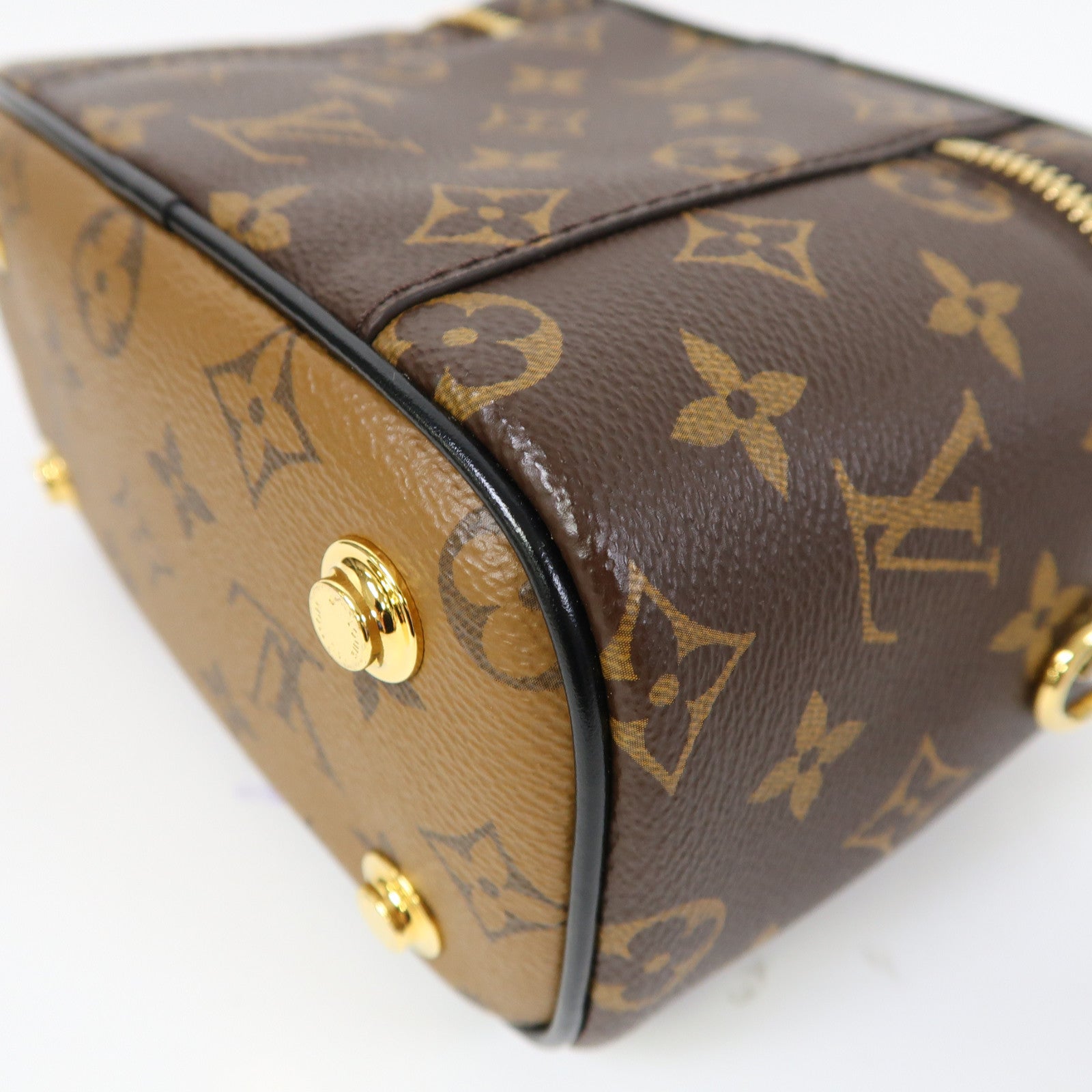 LOUIS VUITTON Monogram Vanity PM金扣手挽肩背兩用袋啡色