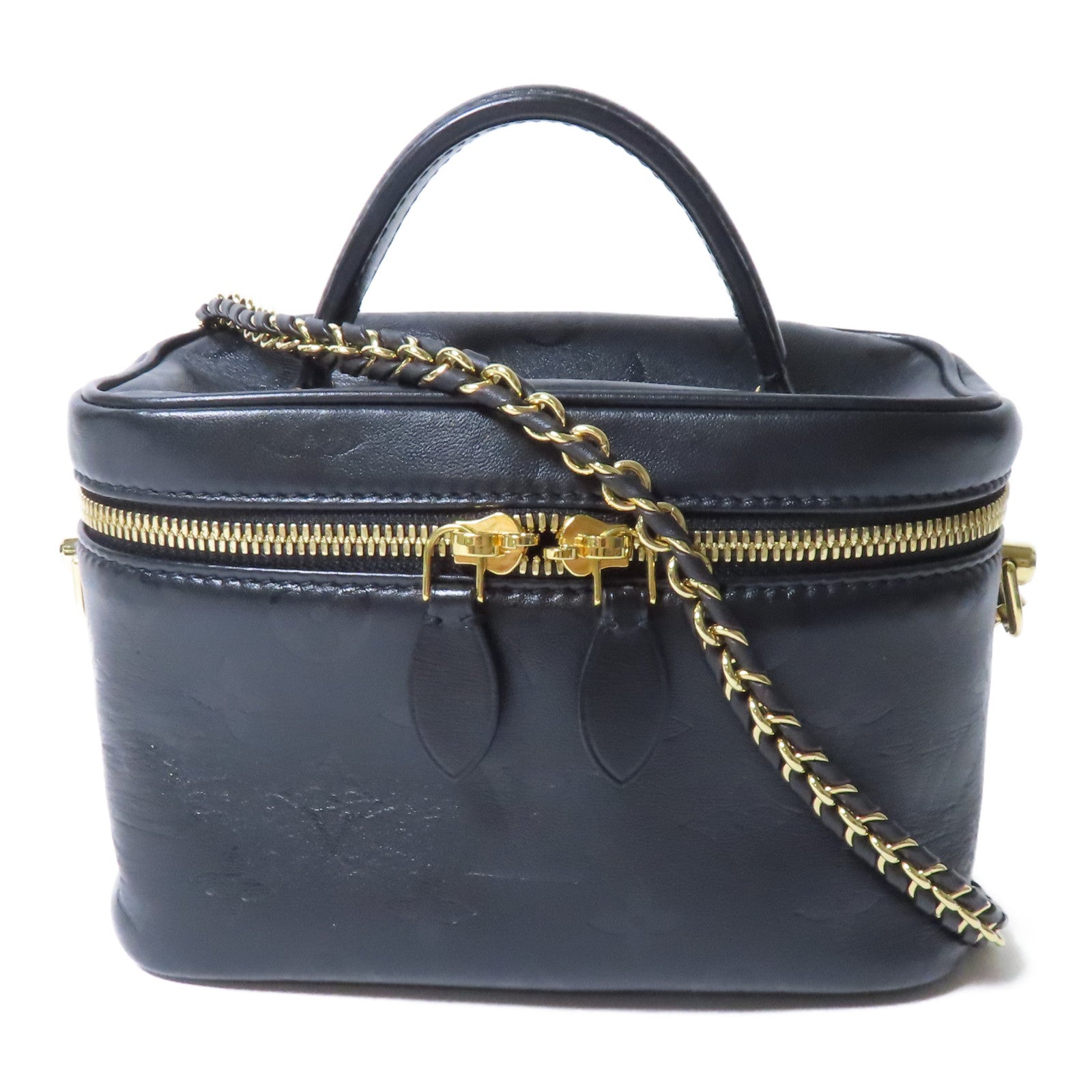LOUIS VUITTON 【激減優惠】Monogram Ink Vanity PM金扣鏈帶手挽肩背兩用袋黑色