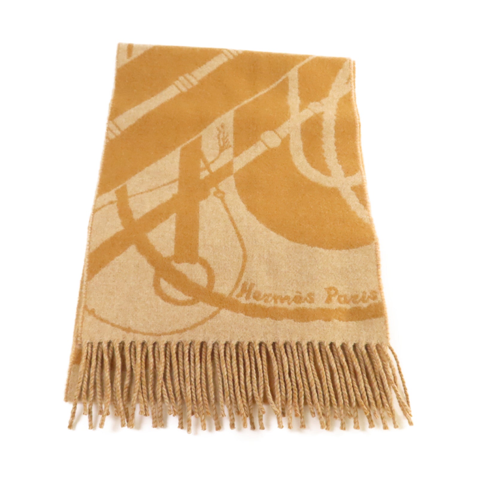 HERMES 【激減優惠】羊絨Scarf圍巾啡色/杏色
