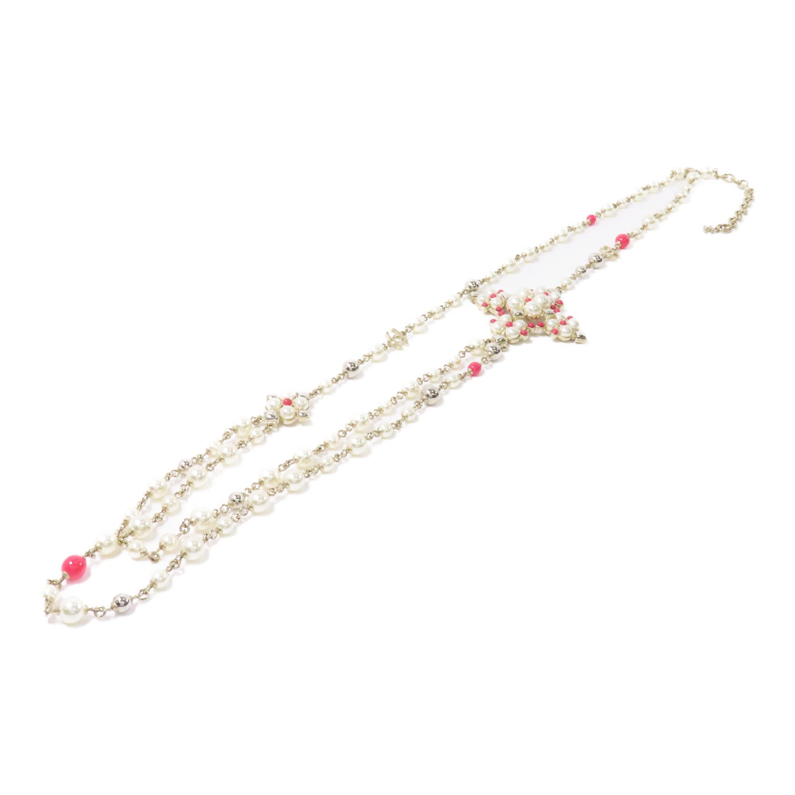 CHANEL 金屬Necklace項鍊白色/紅色/金色