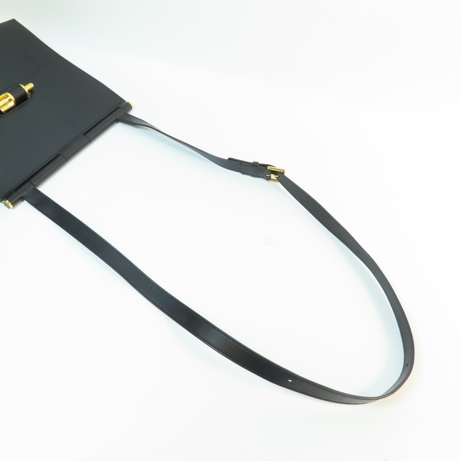 HERMES Swift皮革/Epsom皮革Sacabar 24金扣肩背袋Noir