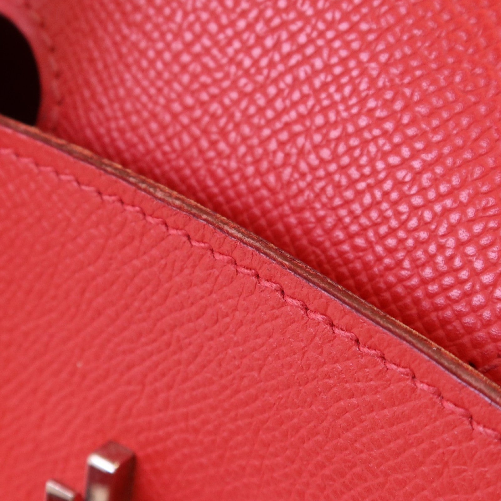 HERMES Epsom皮革Birkin 30銀扣手挽袋紅色