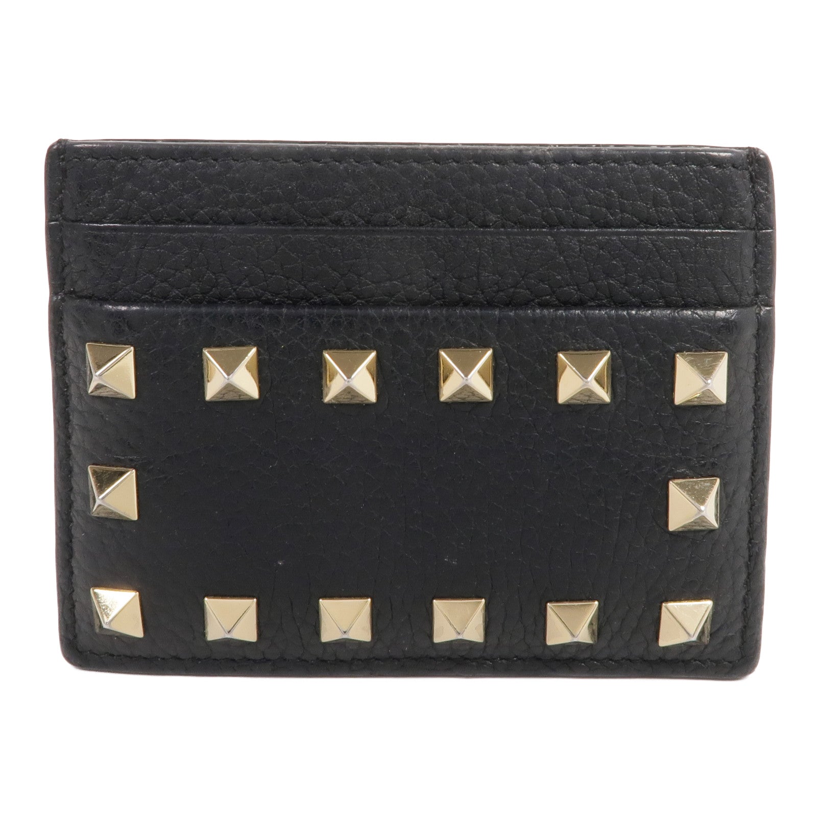 Valentino 牛皮皮革Rockstud Card Holder金扣卡片套