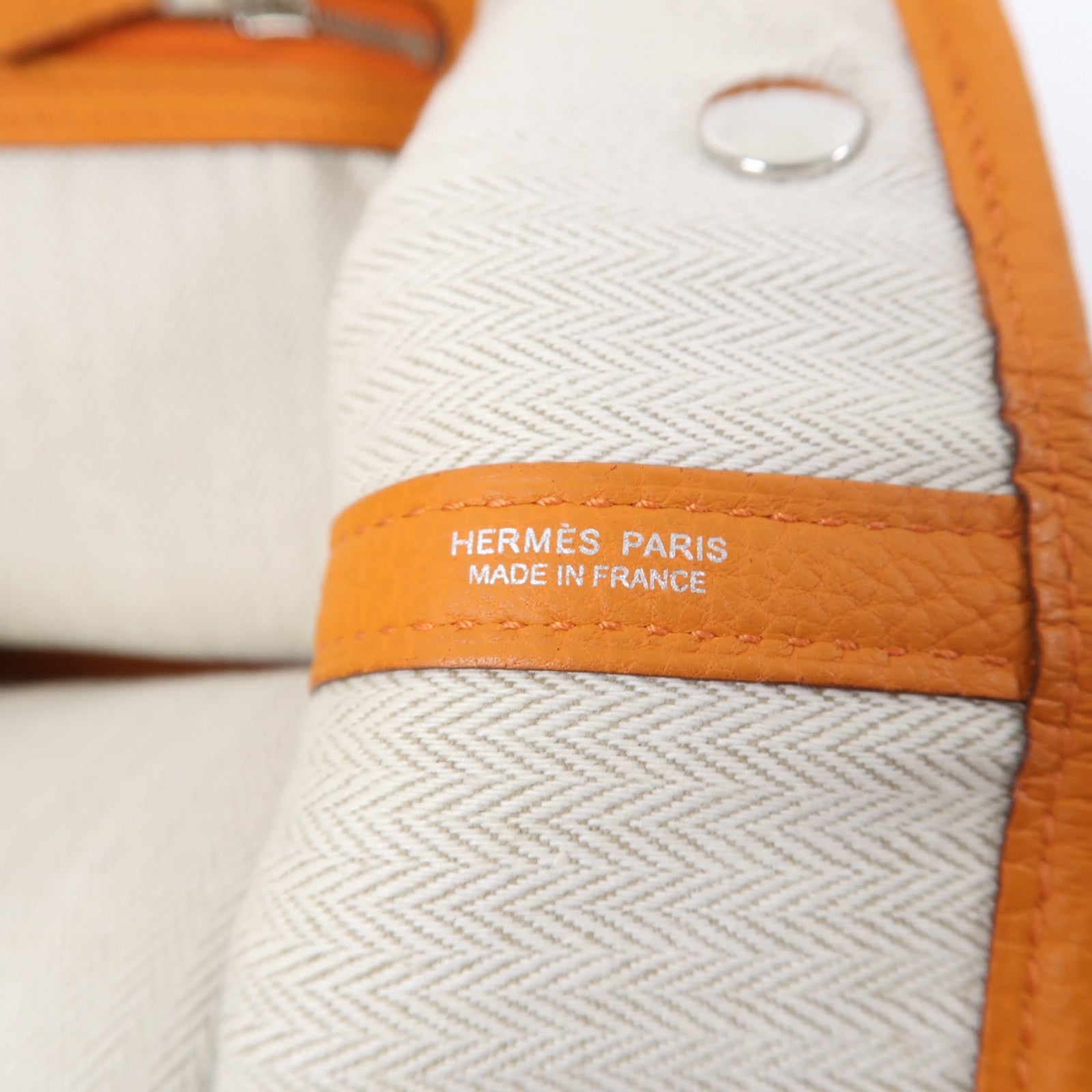 HERMES Negonda皮革GardenParty PM銀扣手挽袋橙色