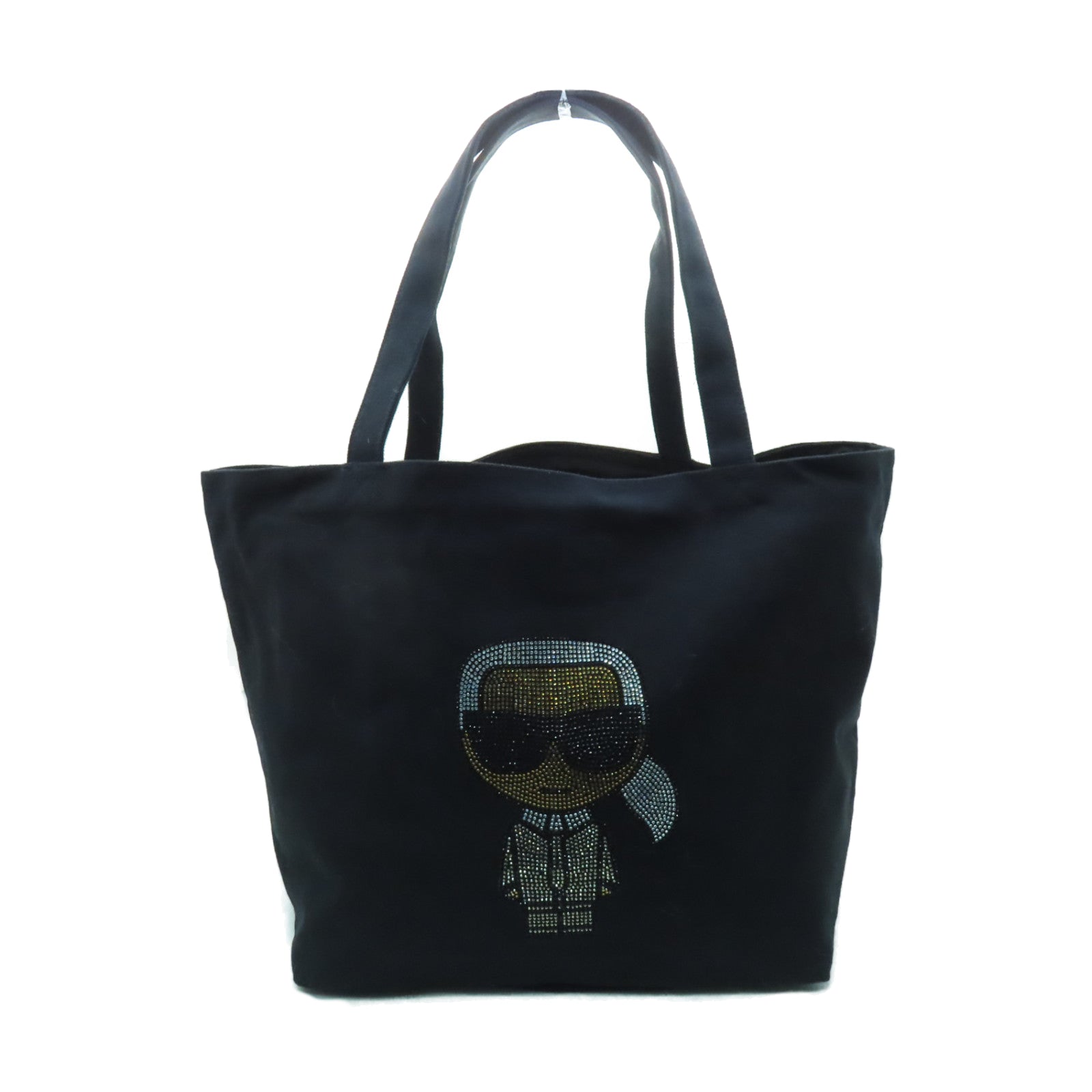 SELECTION 【激減優惠】帆布Karl Lagerfeld Tote Bag銀扣手挽袋黑色