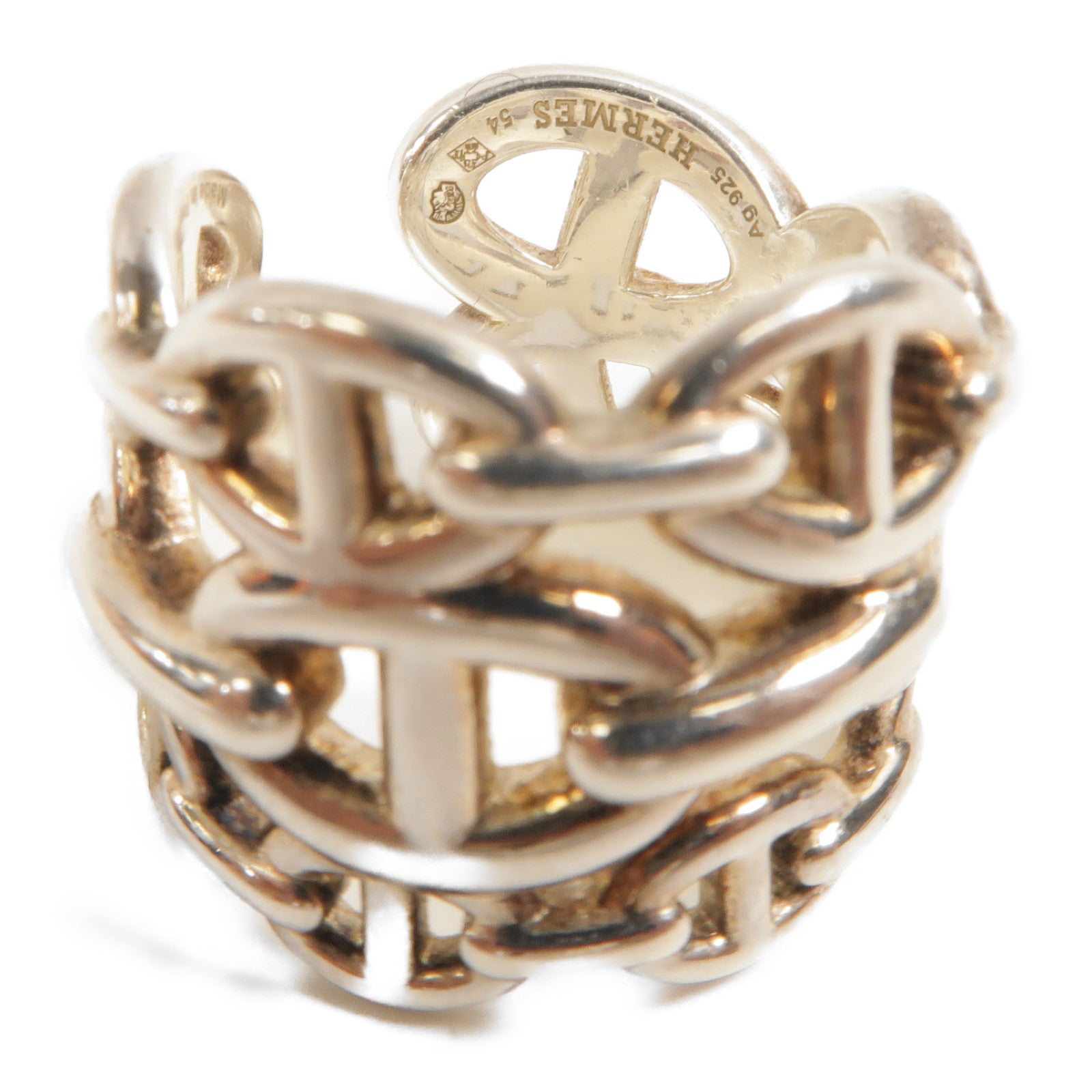 HERMESChain D'ancre Enchainee Ring Silver US#5.75