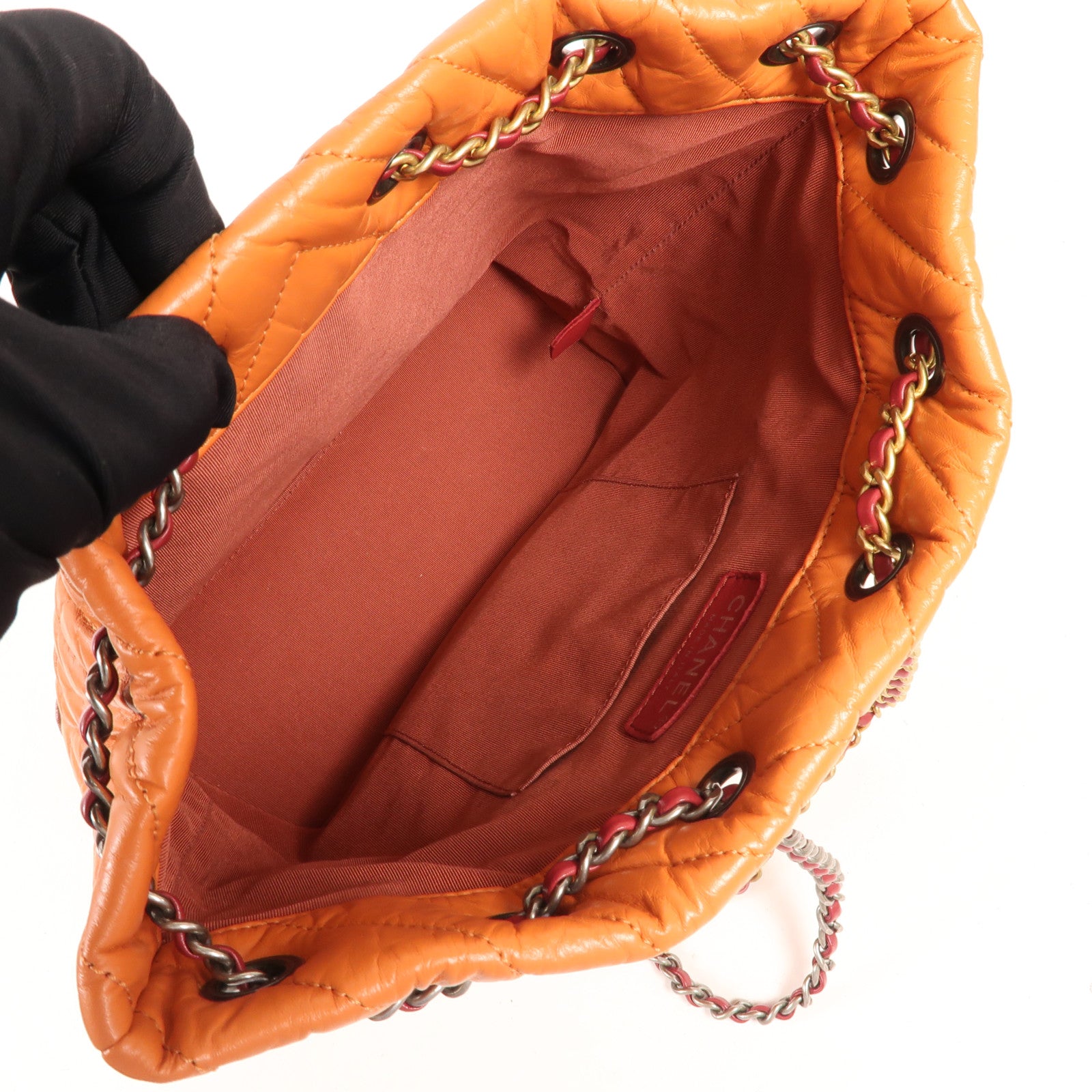 CHANEL 牛皮皮革Gabrielle BackPack鏈帶背包