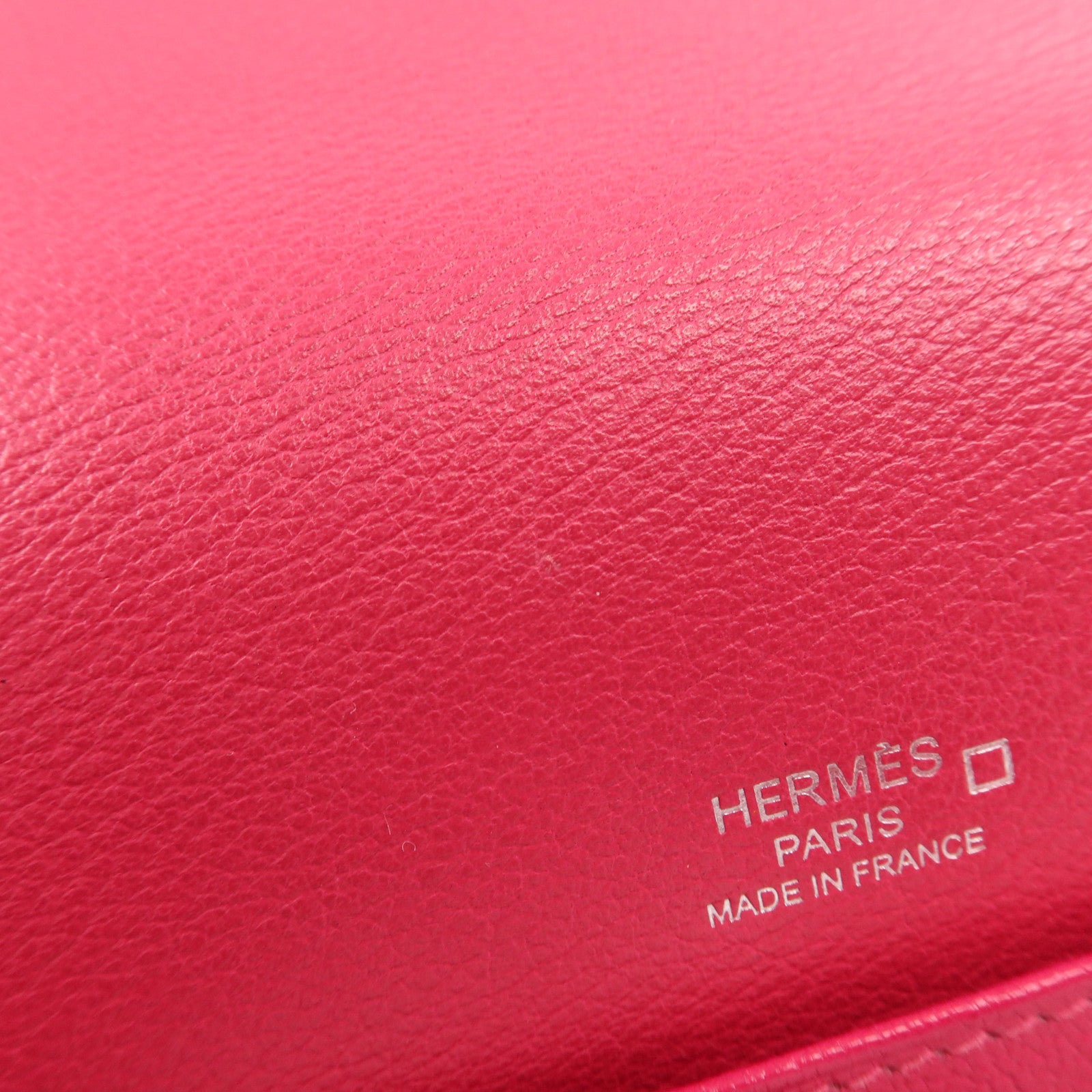 HERMES Evercolour皮革/鱷魚皮革Mini Roulis銀扣肩背袋Rose Mexico