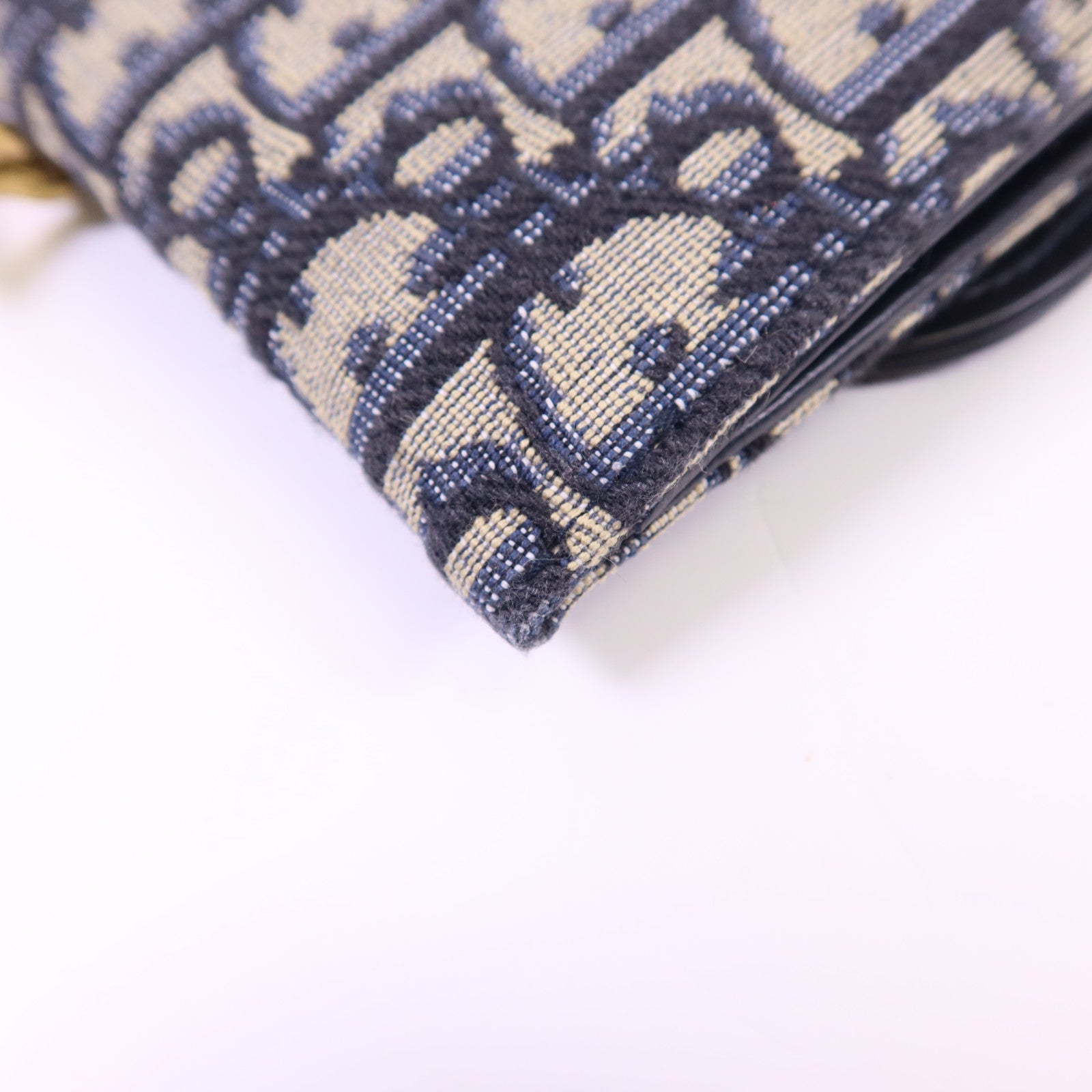 Dior 帆布Small Saddle Pouch金扣鏈帶肩背袋