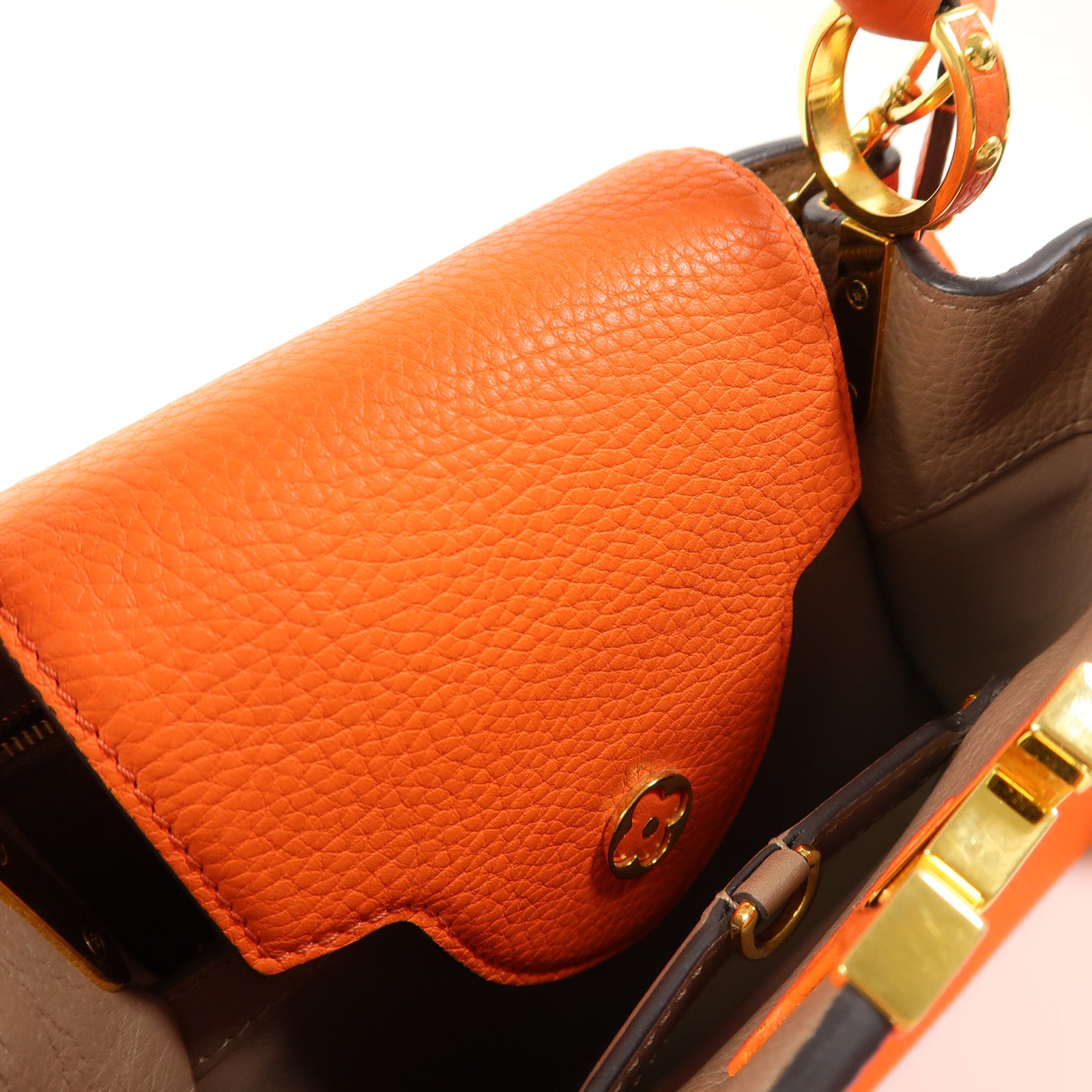 LOUIS VUITTON LV GHW Capucines BB 2 Way Shoulder Bag M51778 Calfskin Orange