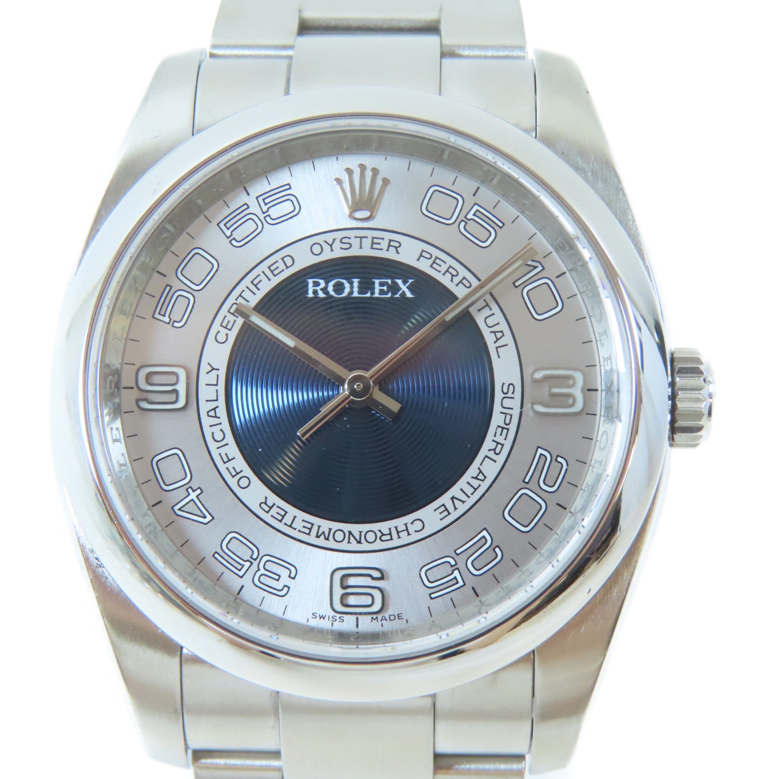 ROLEX Oyster Perpetual 36不鏽鋼手錶自動機芯銀色/藍色