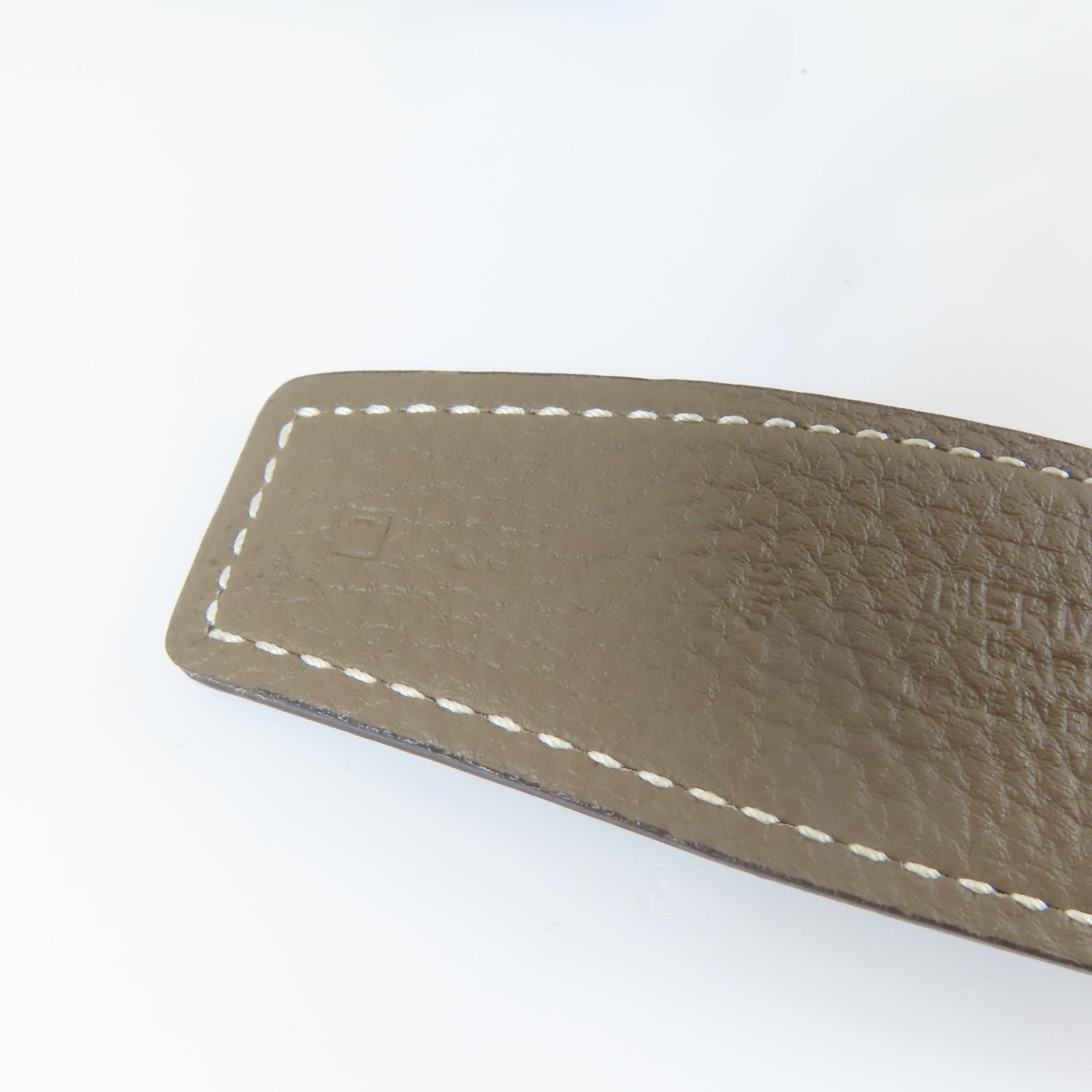 HERMES 【激減優惠】Epsom皮革Belt金扣皮帶灰色
