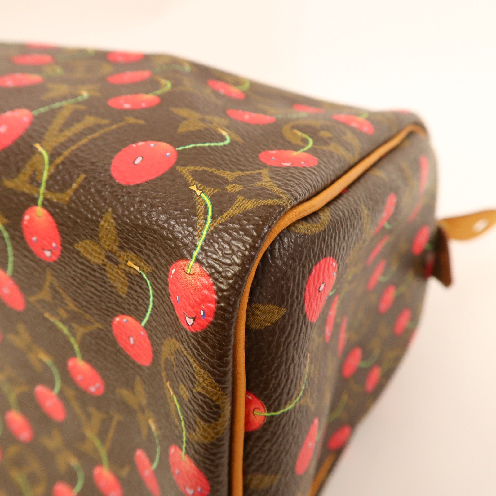 LOUIS VUITTON Monogram Takashi Murakami Speedy 25金扣手挽袋啡色