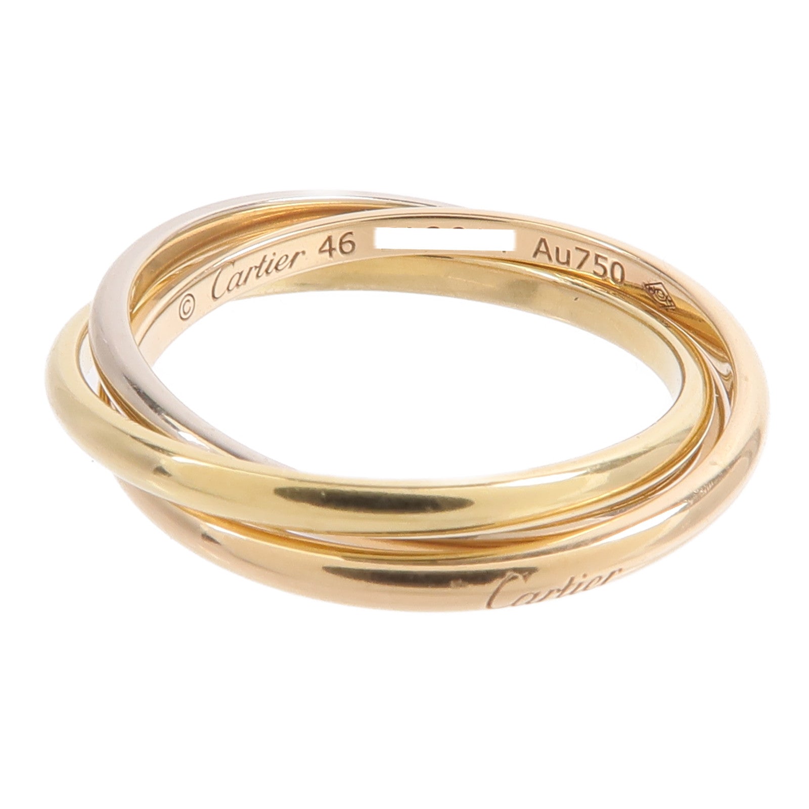CARTIER 18K白金/黃金/黃金Mini Trinity Ring戒指