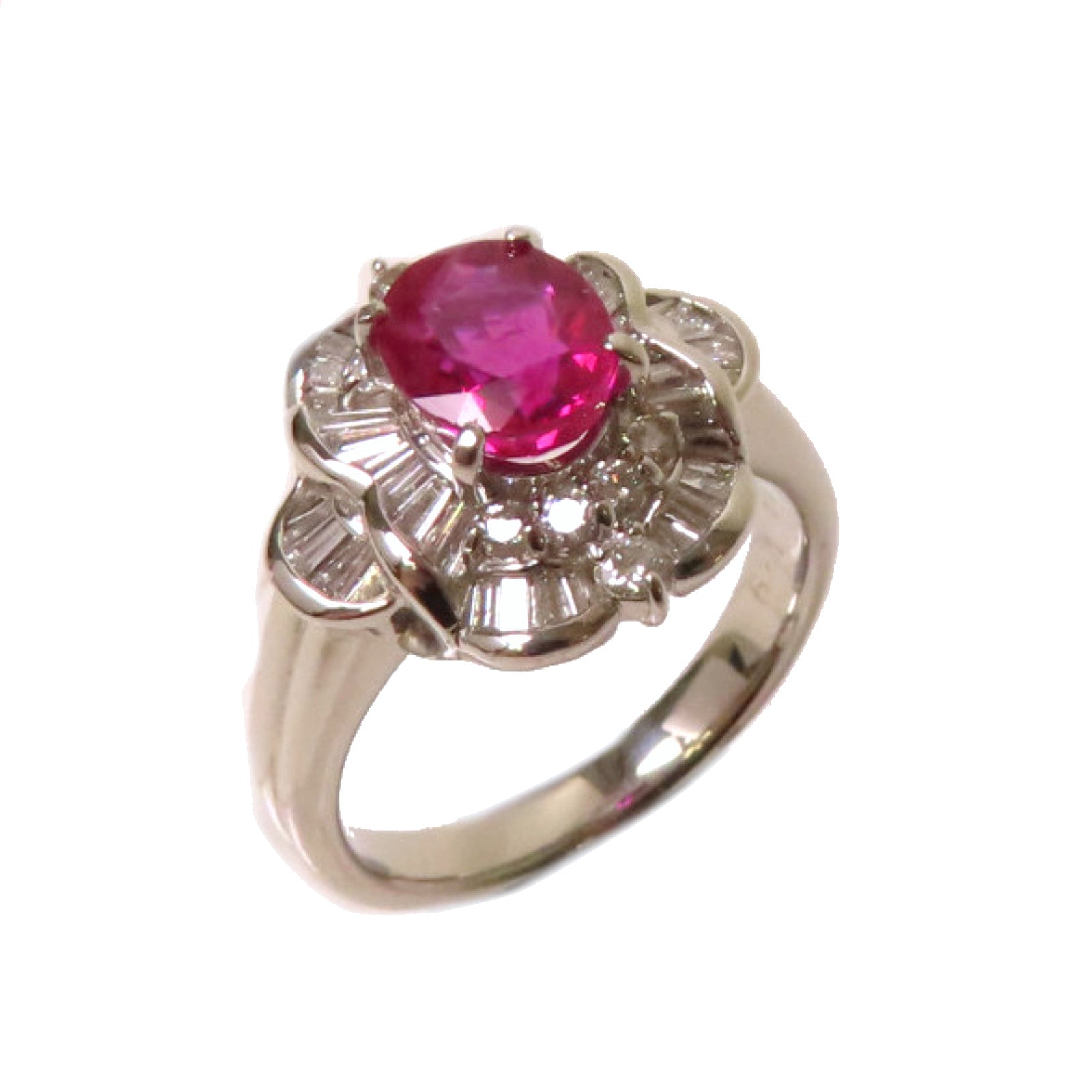 JEWELRY 【激減優惠】P900T鉑金1.39ct紅寶石/0.54ct鑽石Ruby Ring戒指US#5.75