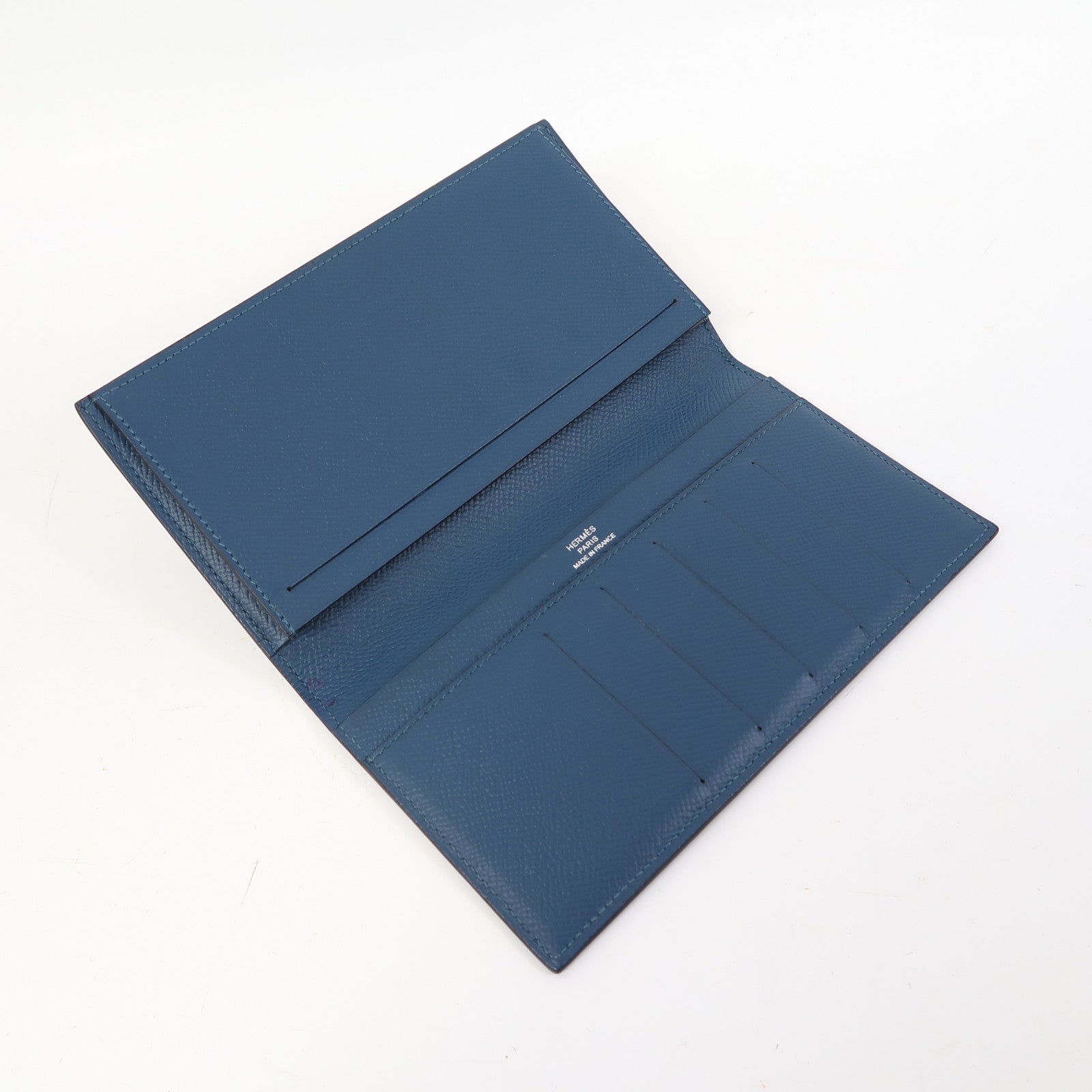 HERMES Epsom皮革Portefeuille Citizen Twill長錢包藍色