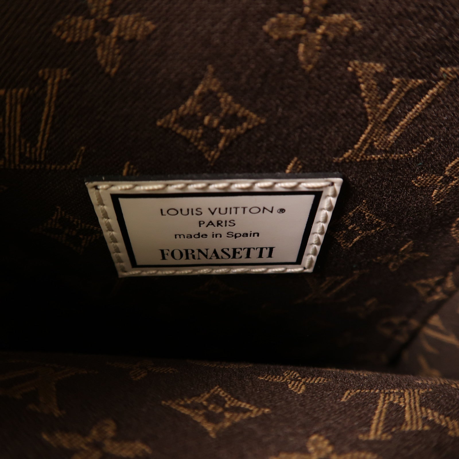LOUIS VUITTON 【激減優惠】皮革/Monogram Petite Sac Plat Fornasetti金扣手挽肩背兩用袋白色/啡色