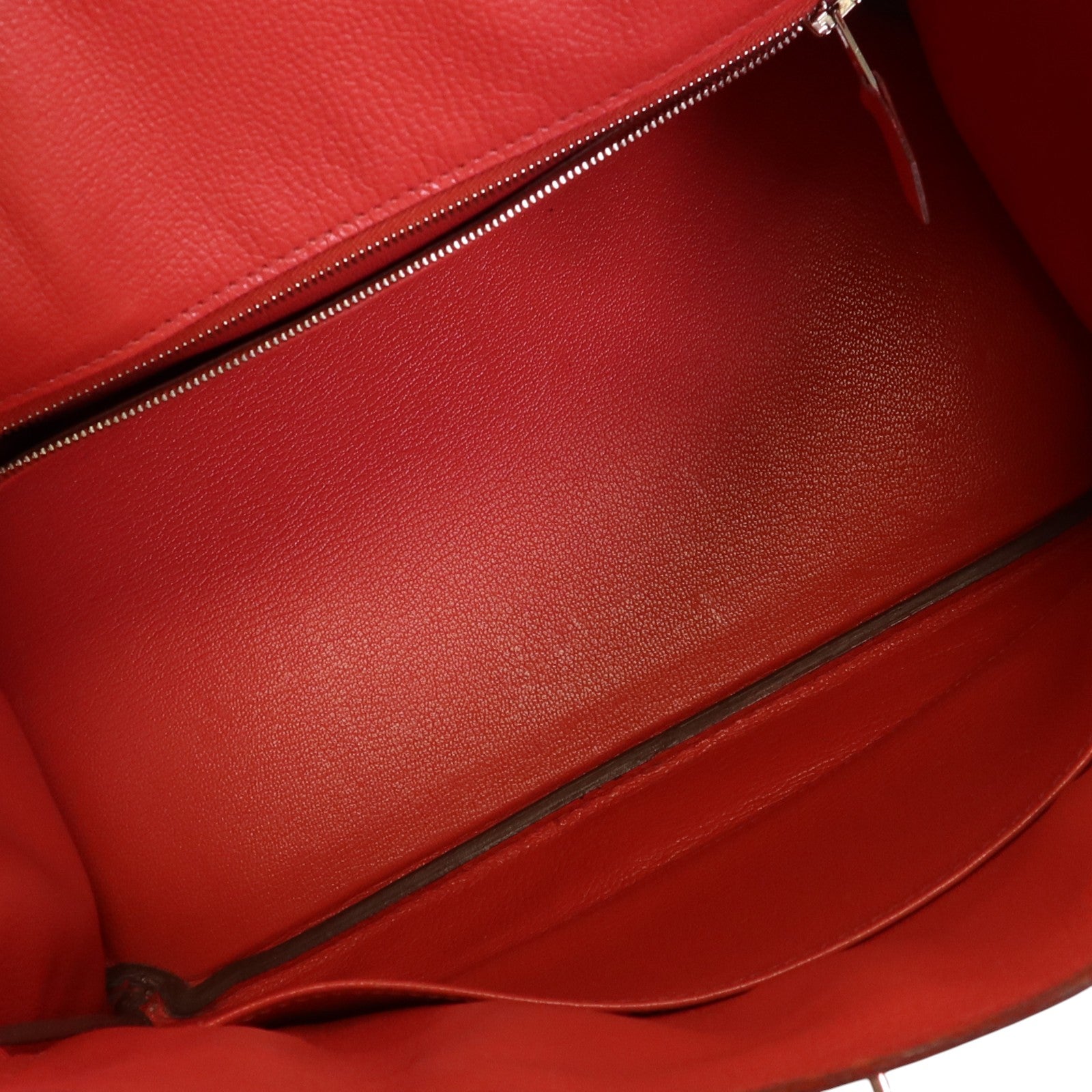 HERMES Epsom皮革Birkin 30銀扣手挽袋紅色