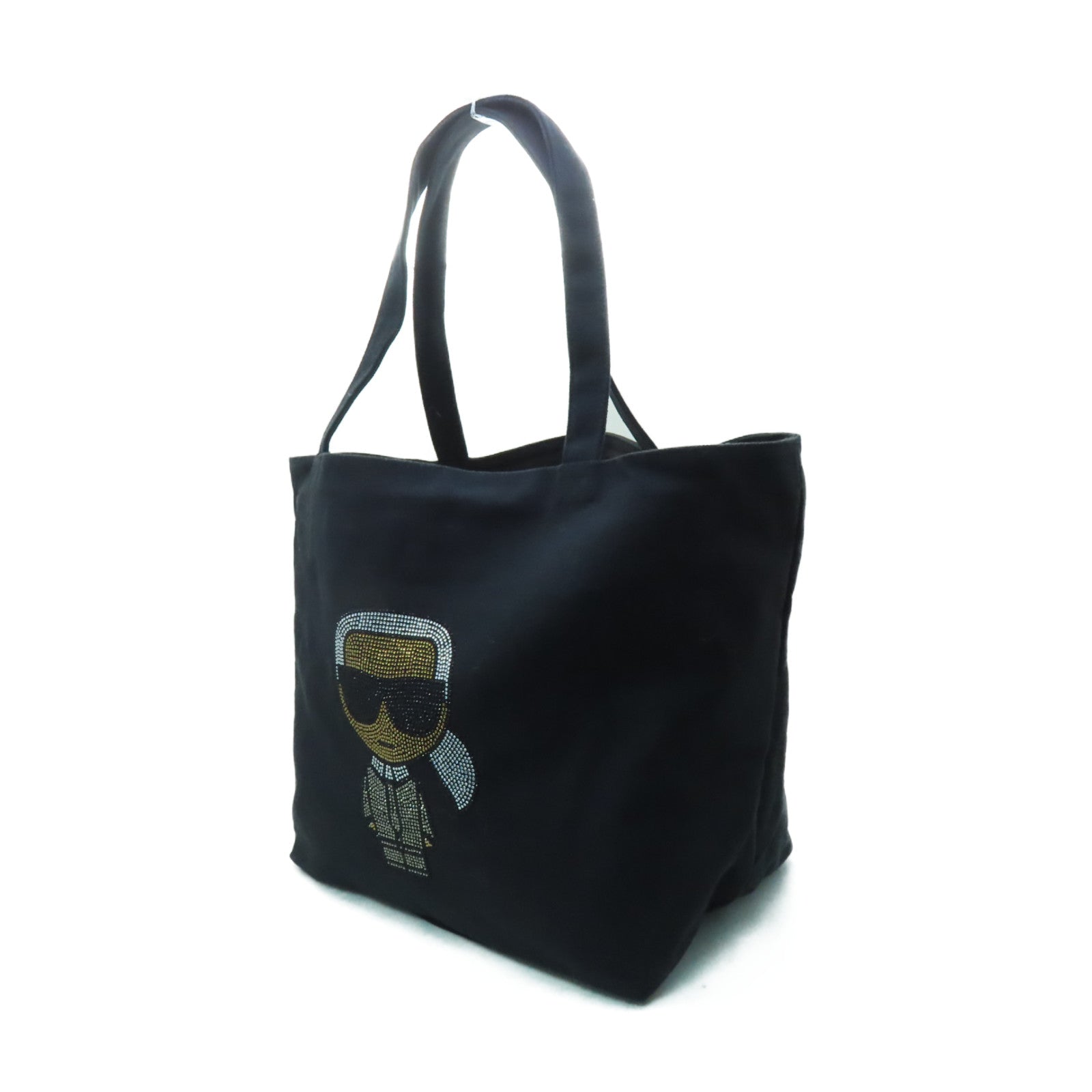 SELECTION 【激減優惠】帆布Karl Lagerfeld Tote Bag銀扣手挽袋黑色