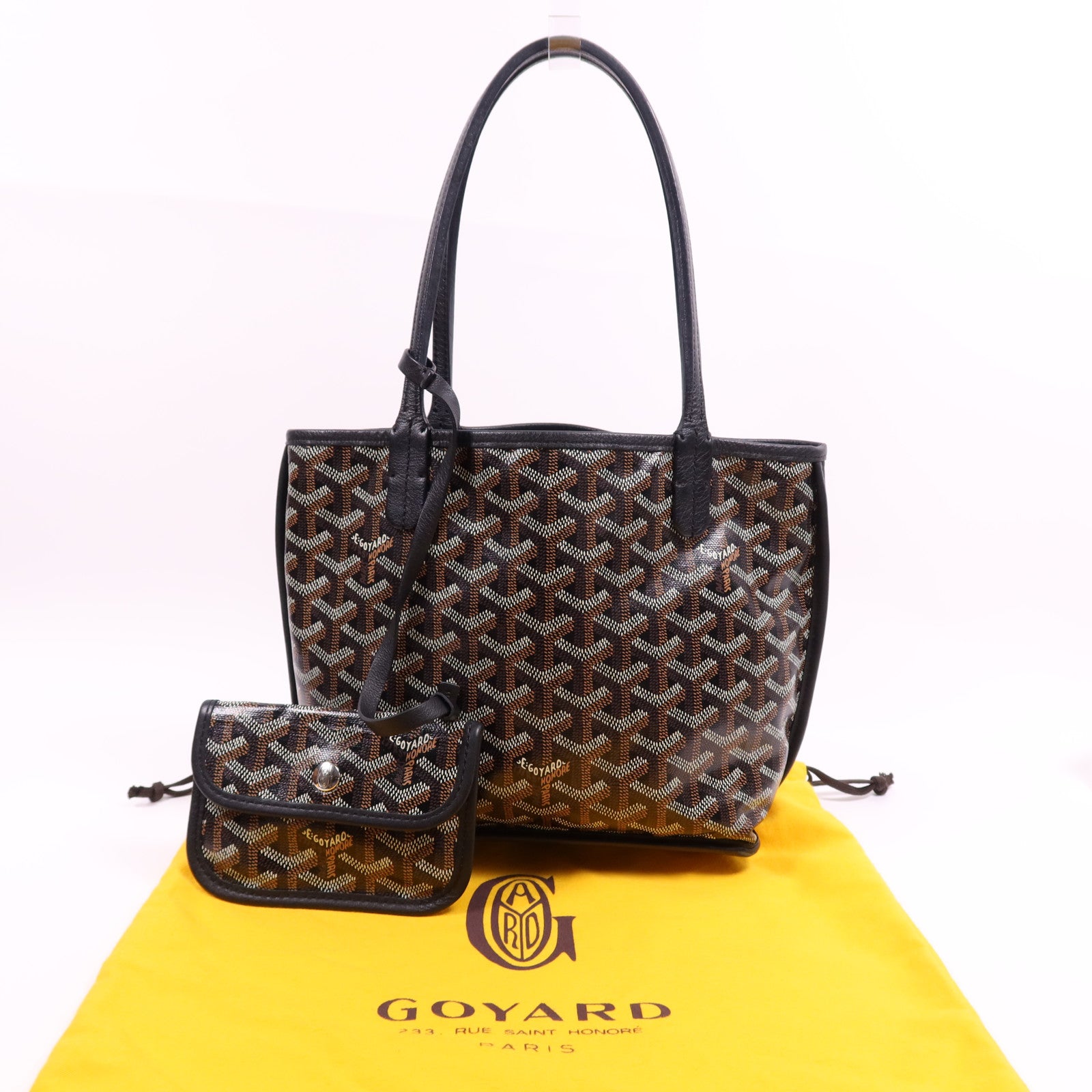 GOYARD 塗層帆布Anjou Mini銀扣肩背袋
