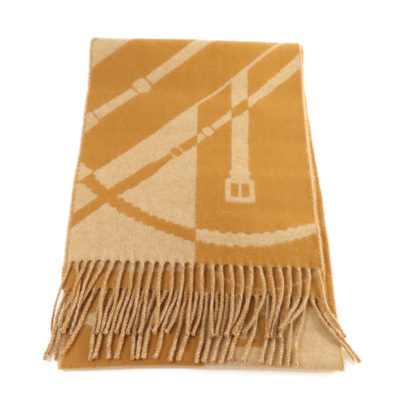 HERMES 【激減優惠】羊絨Scarf圍巾啡色/杏色