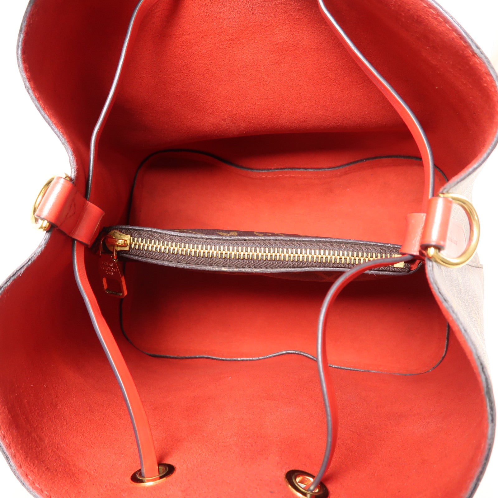 LOUIS VUITTON GHW Neo Noe Bucket Bag Shoulder Handbag M44021 Monogram Coquelicot