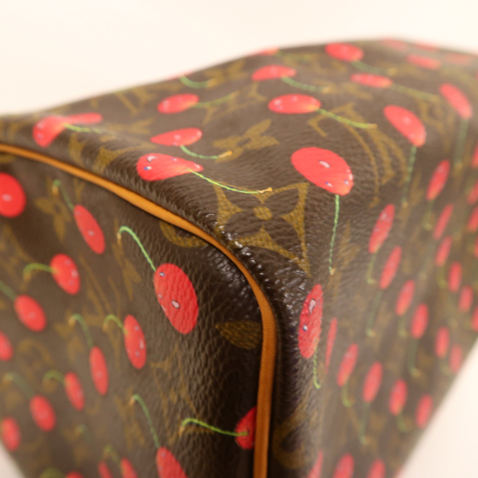 LOUIS VUITTON Monogram Takashi Murakami Speedy 25金扣手挽袋啡色