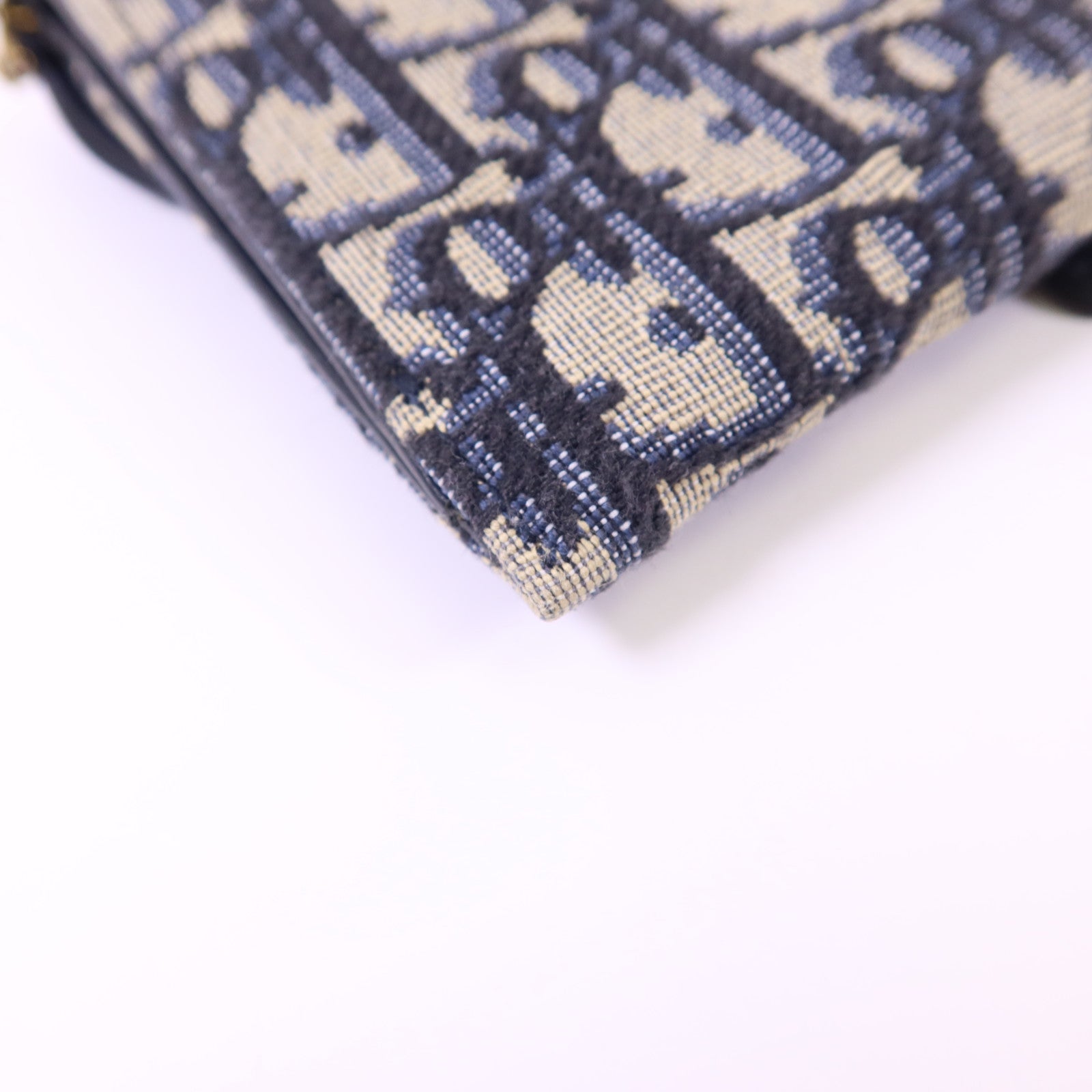 Dior 帆布Small Saddle Pouch金扣鏈帶肩背袋