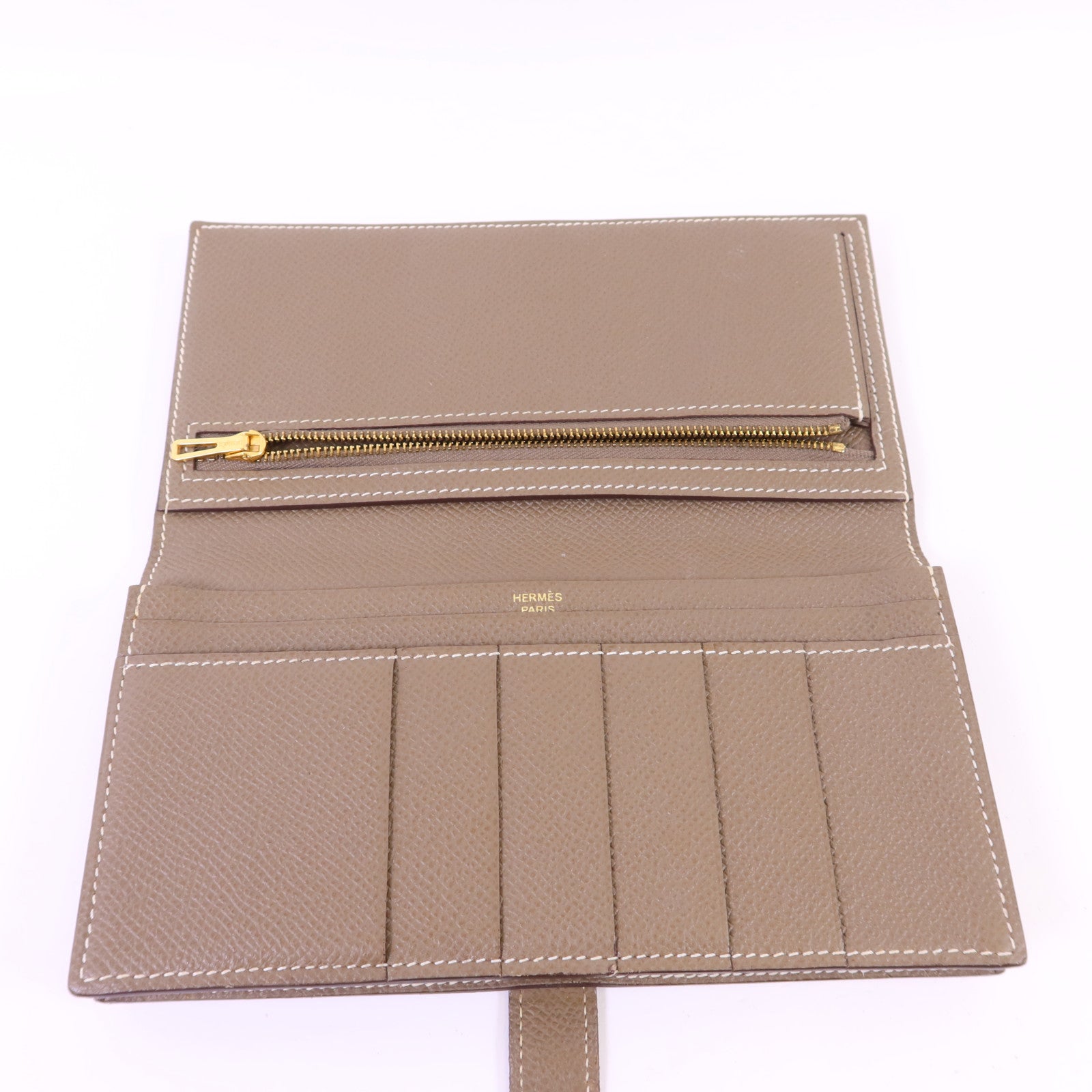 HERMES Epsom皮革Bearn Long Wallet金扣長錢包