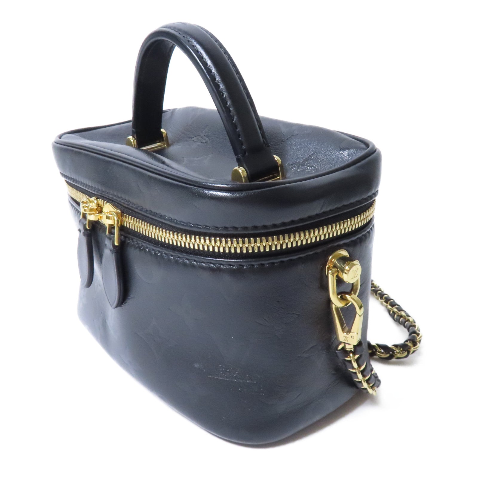 LOUIS VUITTON 【激減優惠】Monogram Ink Vanity PM金扣鏈帶手挽肩背兩用袋黑色