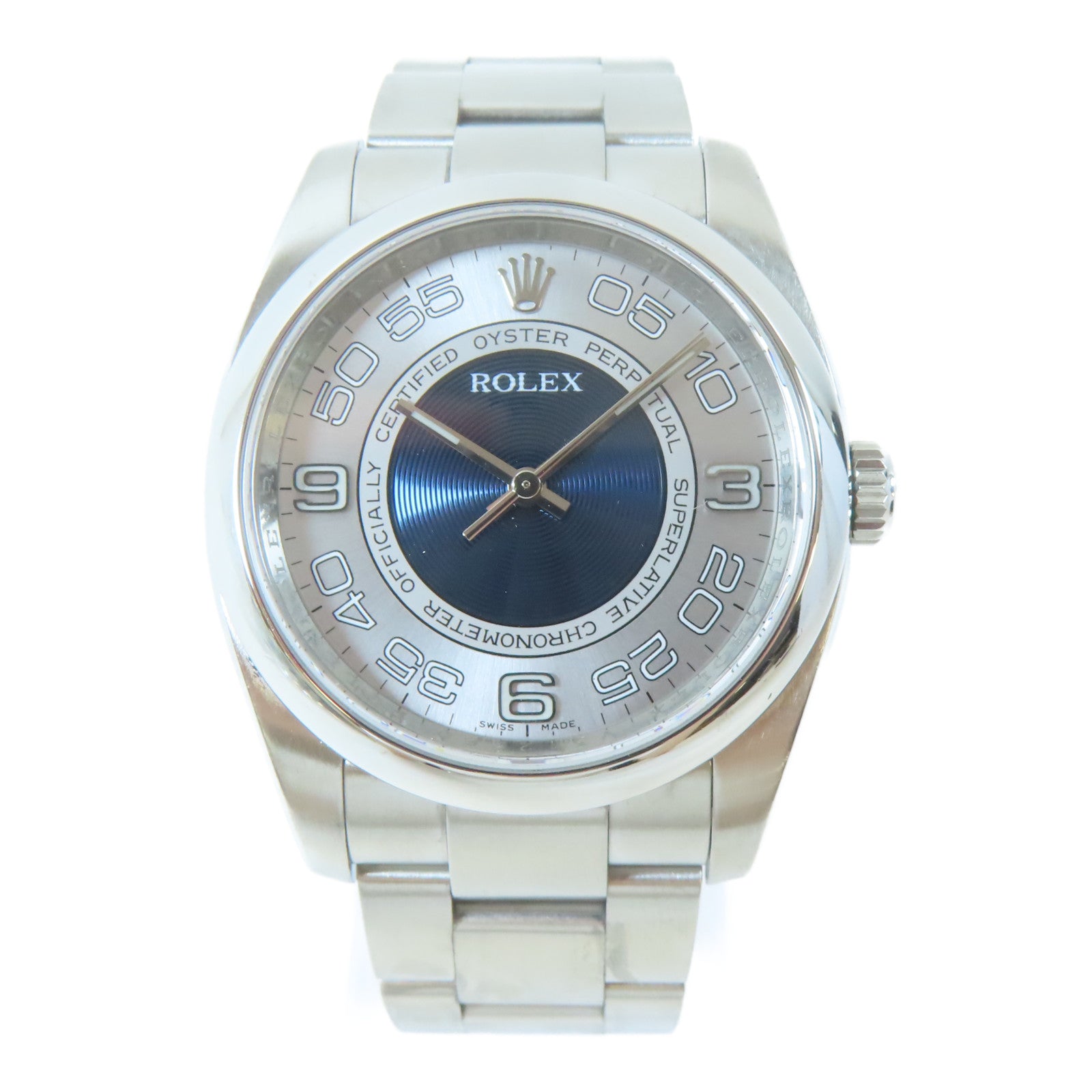 ROLEX Oyster Perpetual 36不鏽鋼手錶自動機芯銀色/藍色