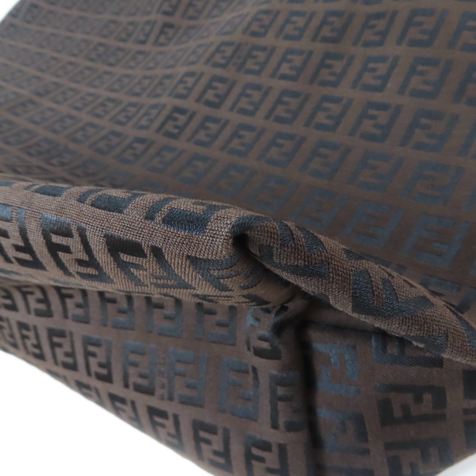FENDI 帆布Tote Bag銀扣手挽袋啡色